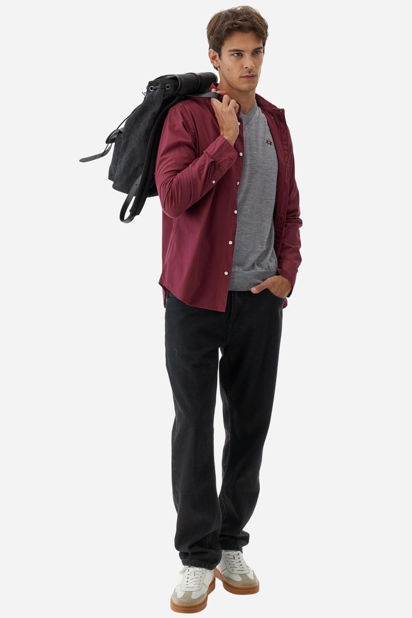 Men’s merino wool V-neck sweater - Barrie