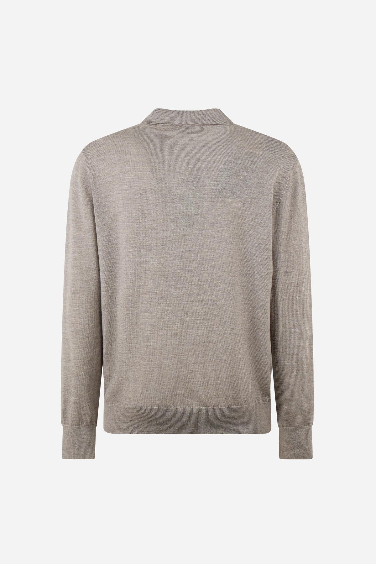 Men's long sleeve merino wool polo - Evaristo
