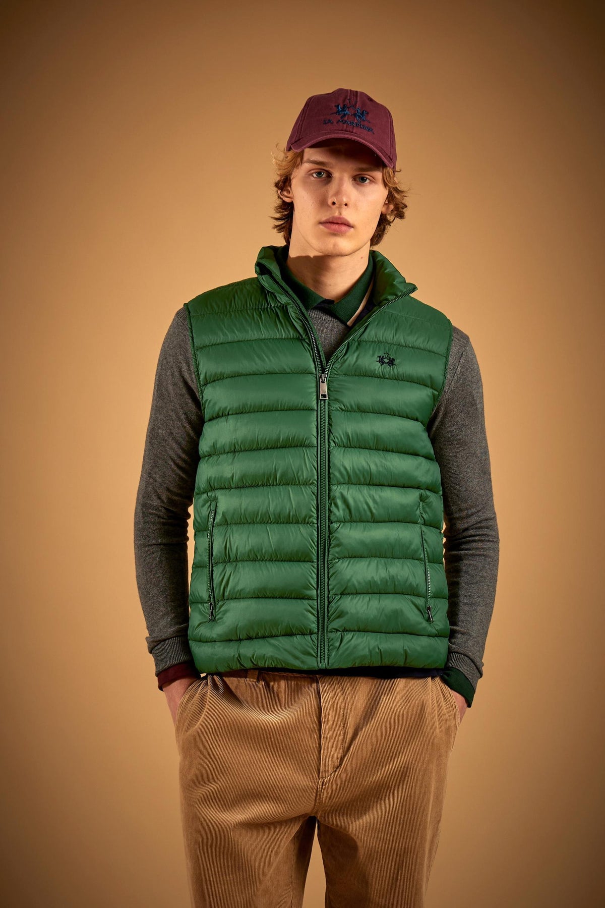 Men's sleeveless nylon down jacket with small logo - Damir