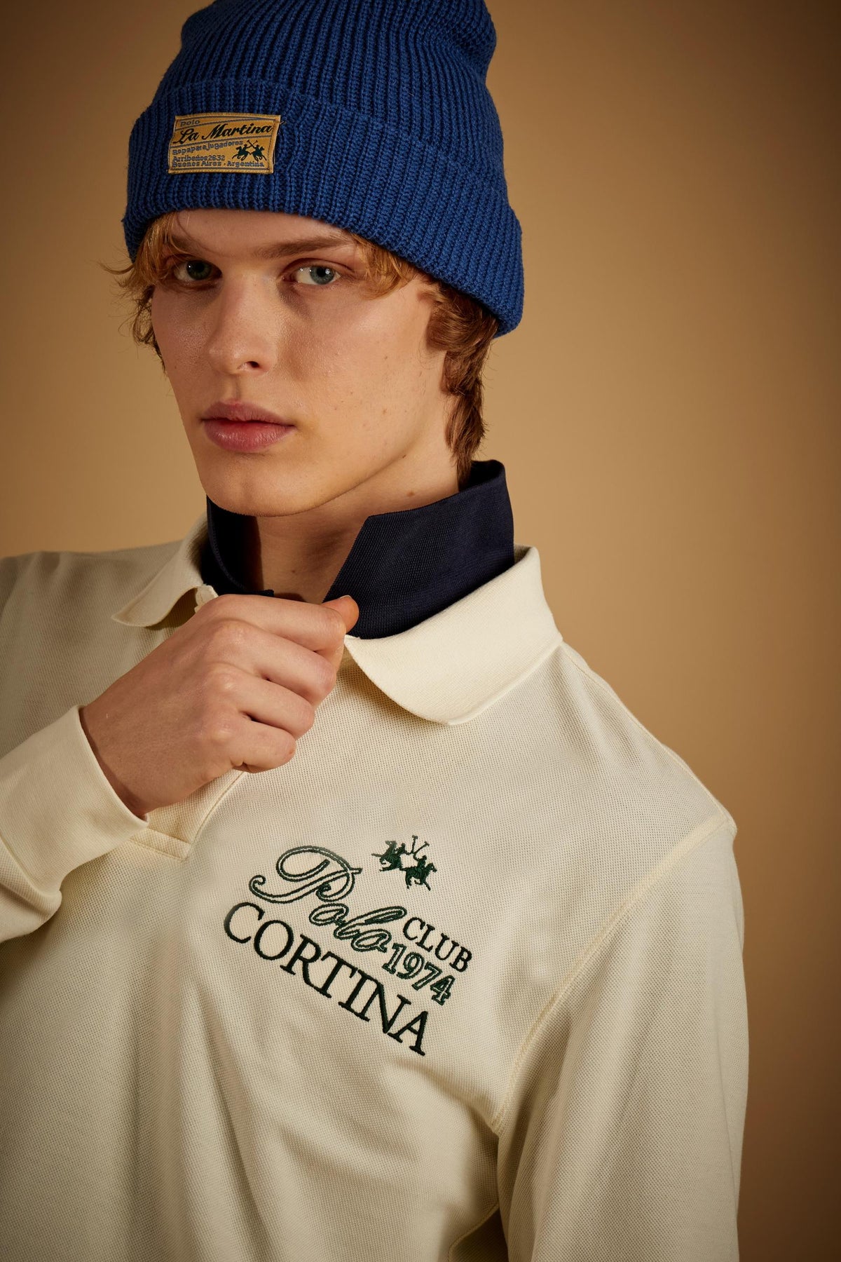 Herren Polo mit langen Ärmeln aus Baumwoll-Piqué Polo Club Cortina – Egbert
