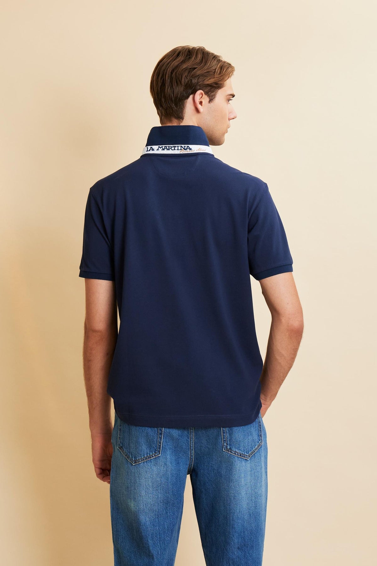 Men's regular fit polo with multicolor logo - Eduardo