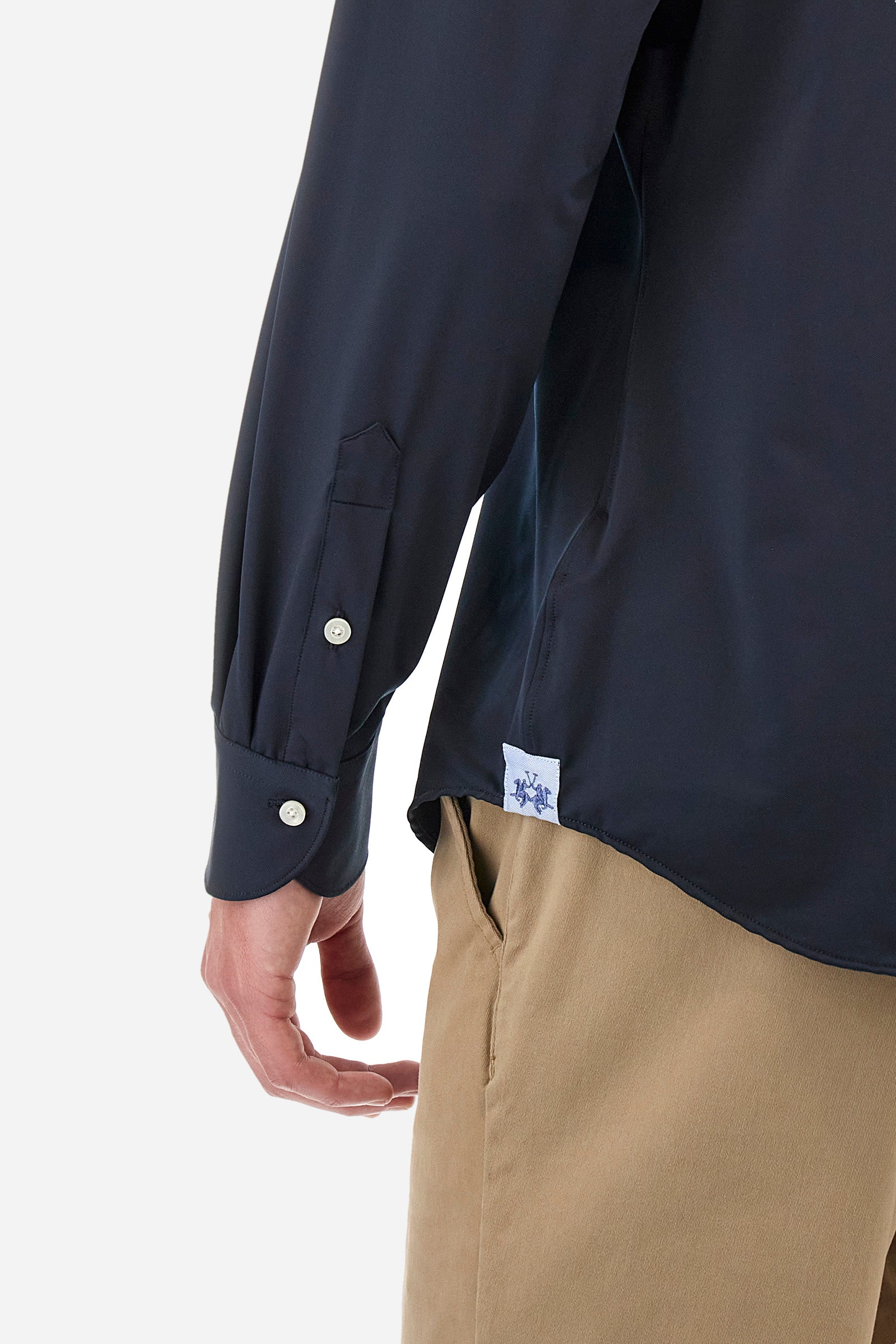 Camicia uomo in tessuto sintetico maniche lunghe custom fit - Sindinio