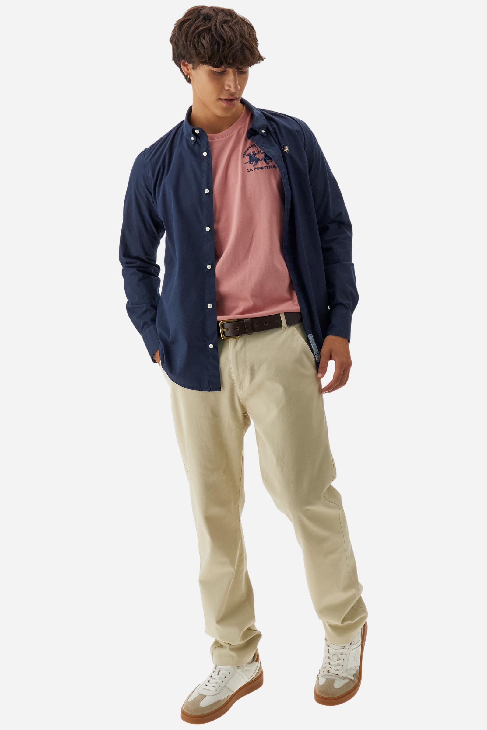 Men’s cotton T-shirt with Team logo - Rose Tan