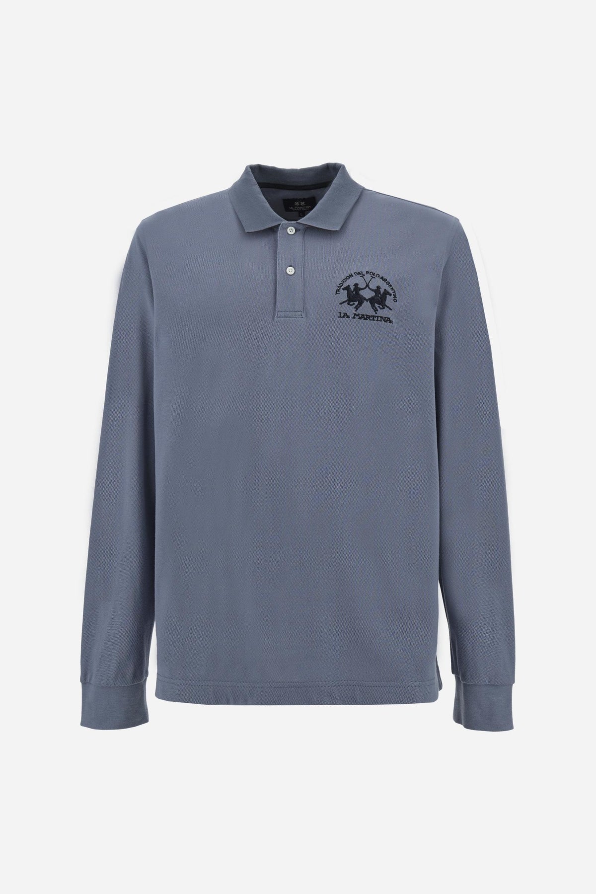 Polo uomo manica lunga piquet cotone Essentials . Darius
