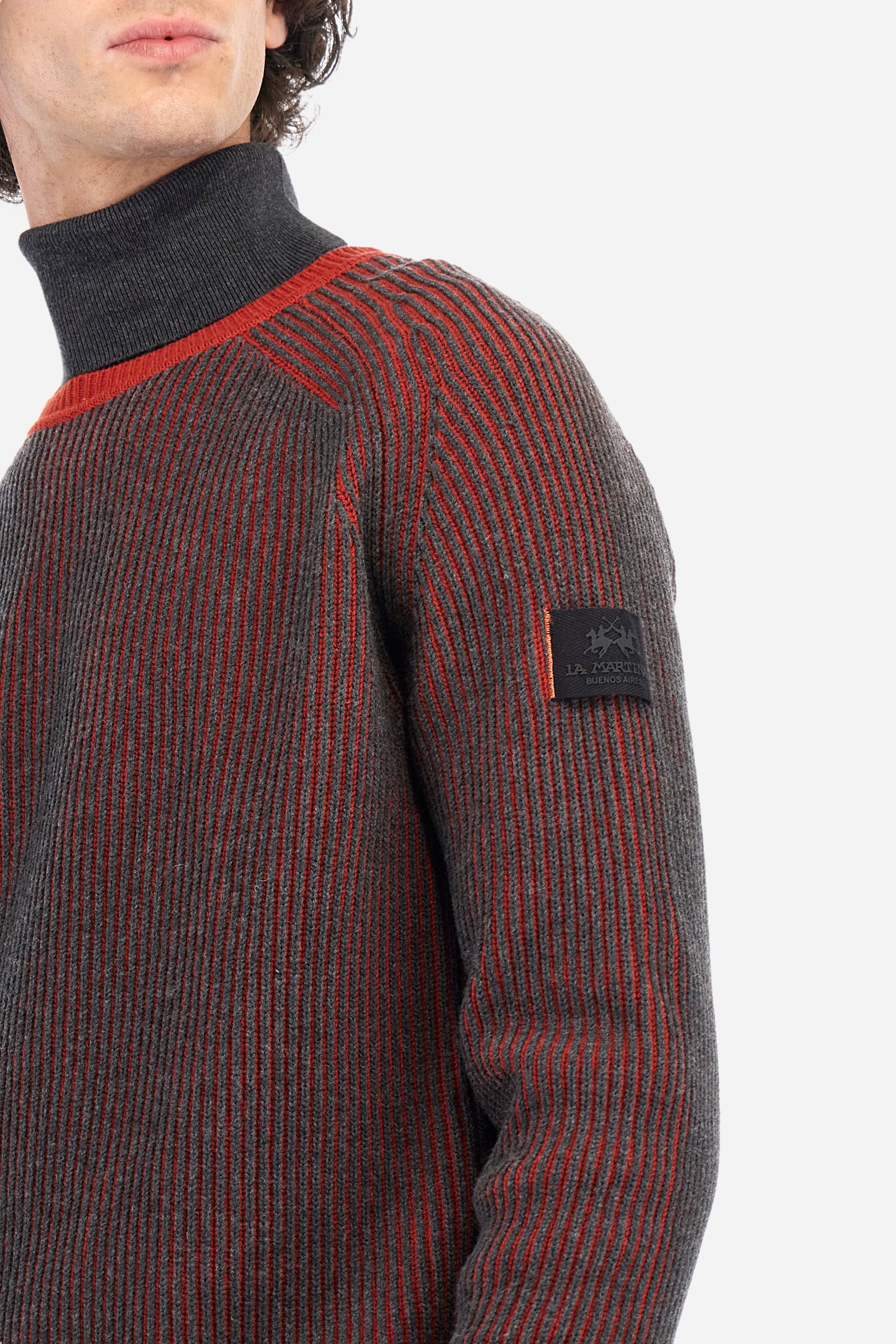 Regular fit pullover in wool and cotton - Zimran