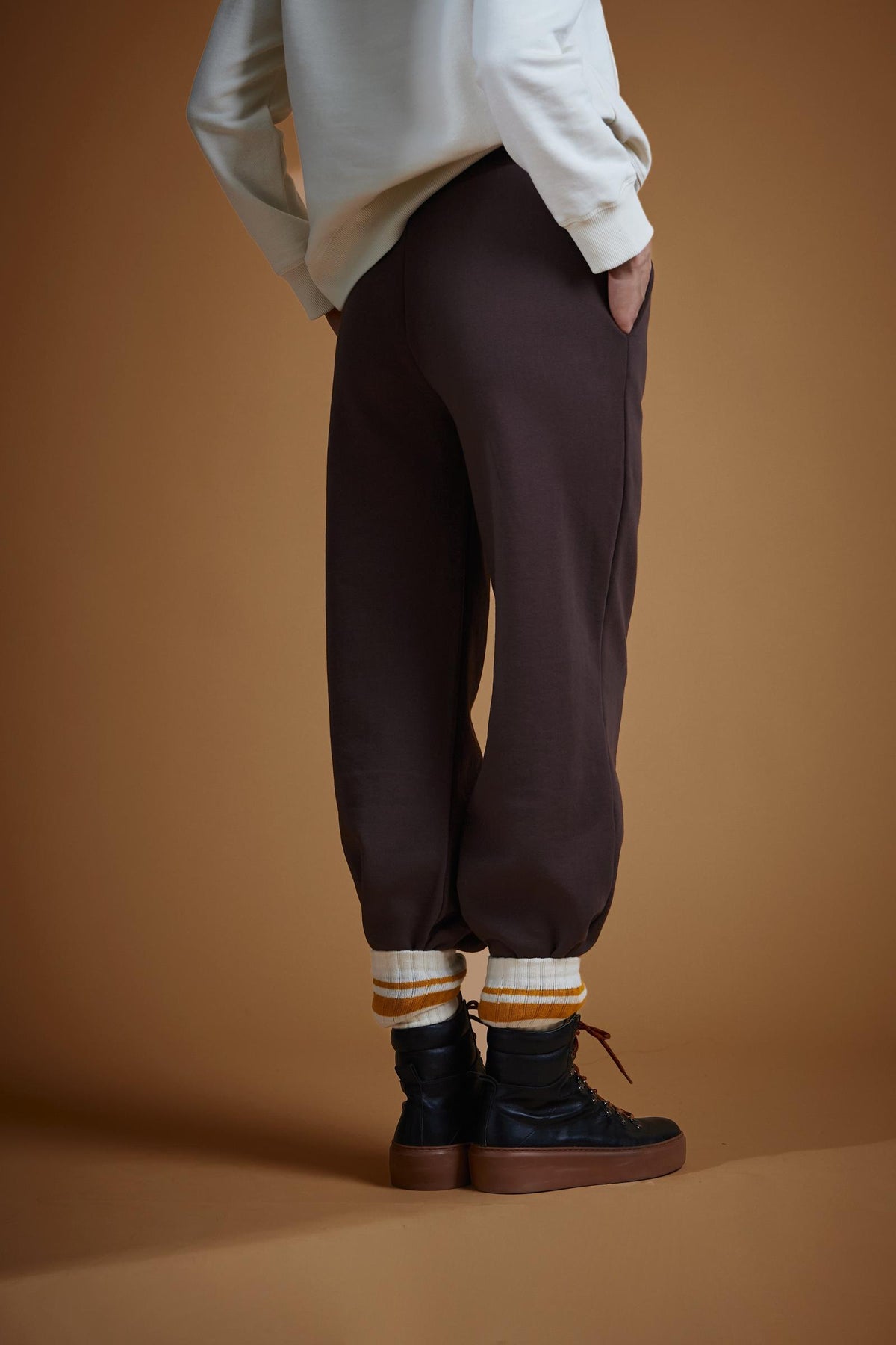 Pantalon femme en molleton gratté de coton - Eleonora