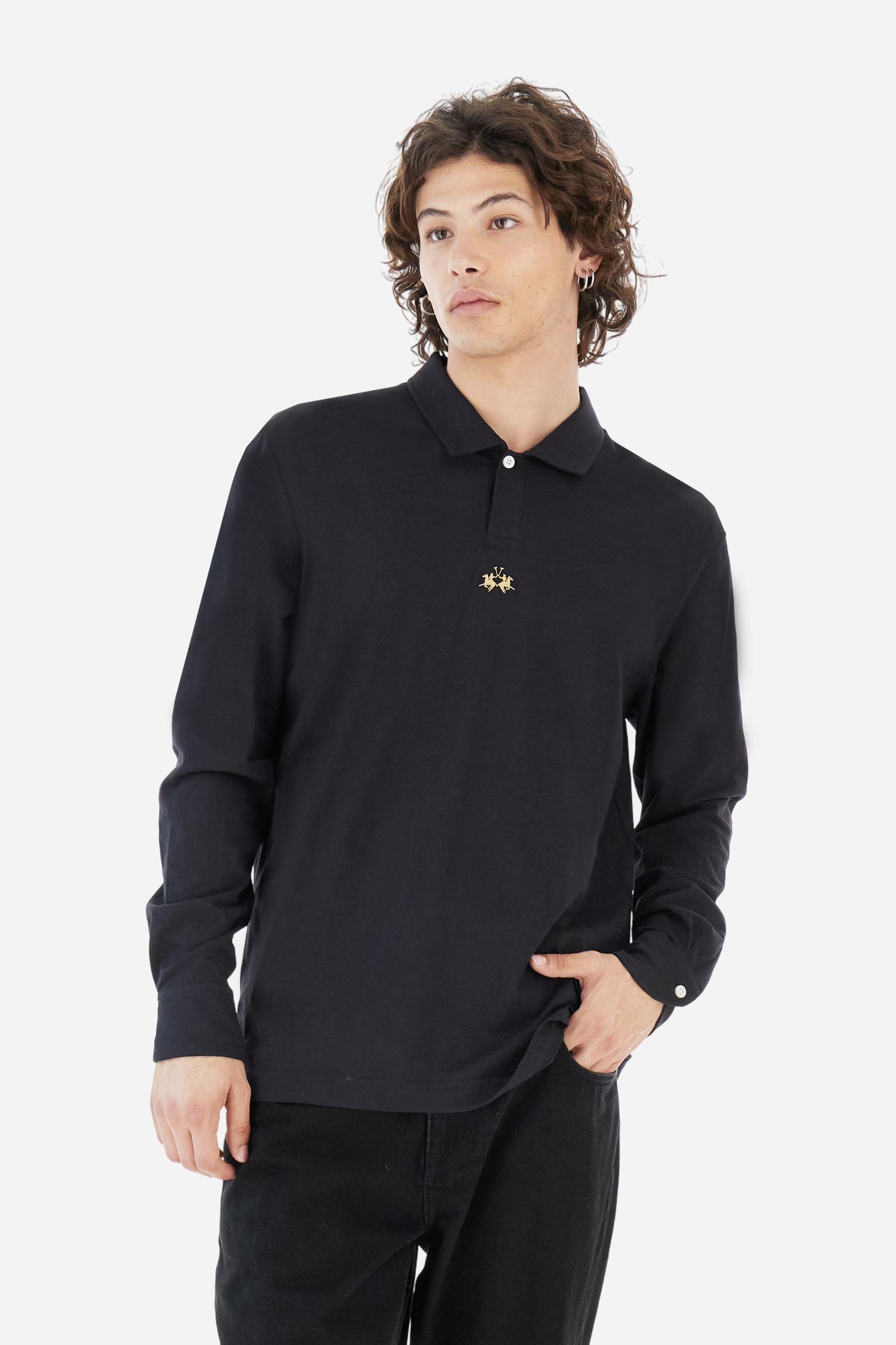 Polo homme manches longues en jersey flammé - Briscoe