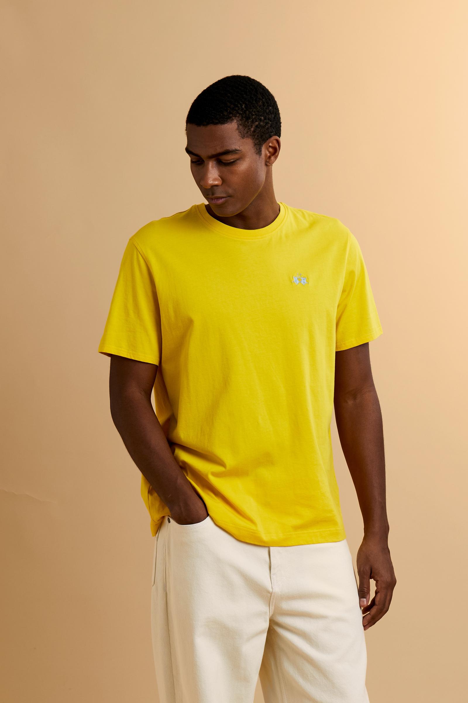 Men's cotton jersey T-shirt with small logo - Serge – La Martina