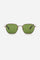 Unisex sunglasses, square model. The lightweight frame and metal temples in animal print shades make the glasses comfortable and perfect to wear for a long time. The green lens with anti-glare is also perfect for the evening. The iconic La Martina logo is engraved on the outside in the bar line and on the lens in contrasting, golden colour. - SHINY GOLD