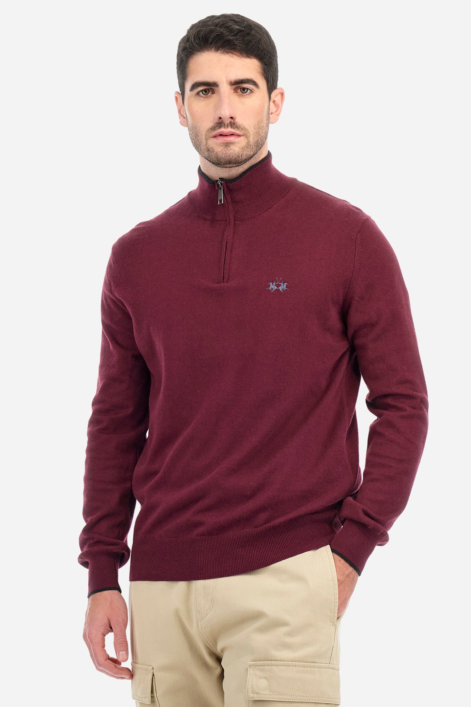 Regular fit pullover in cotton and wool - Zayyir