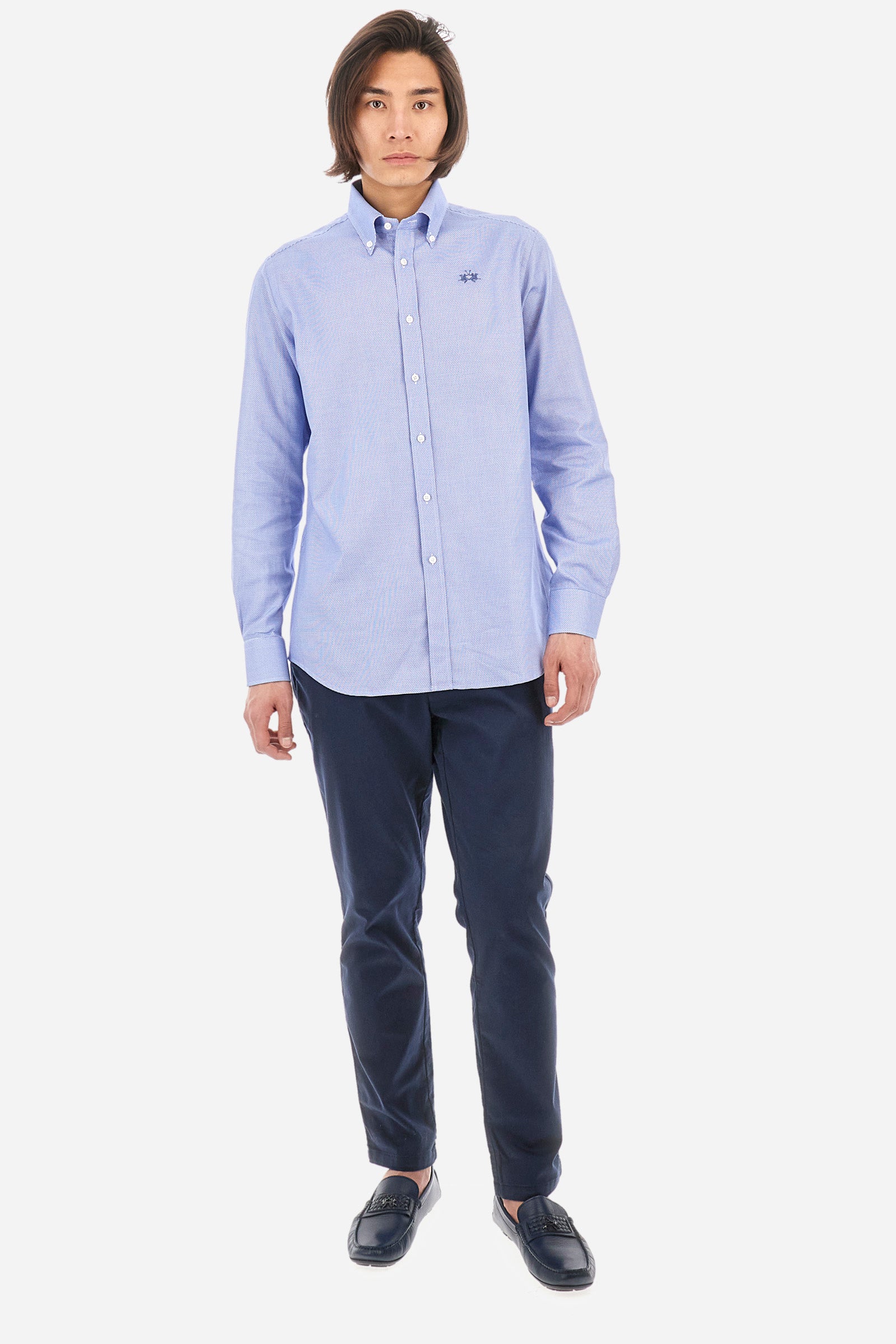 Plain-coloured cotton shirt