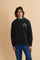 Men's crew-neck sweatshirt in 100% cotton diagonal fleece. Features a ribbed collar, cuffs, and hem, with a modern cut and exclusive maxi 3D embroidered logo. - Black