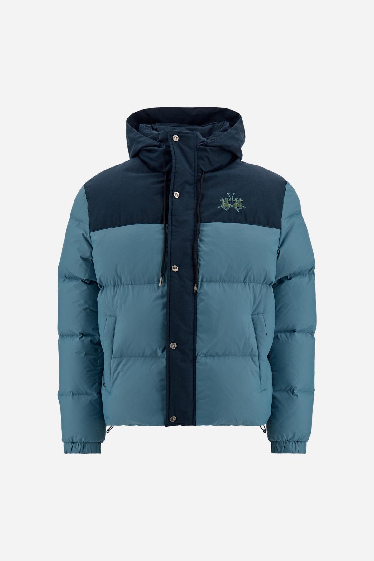 Men's down jacket with hood in nylon and feather - Dalton