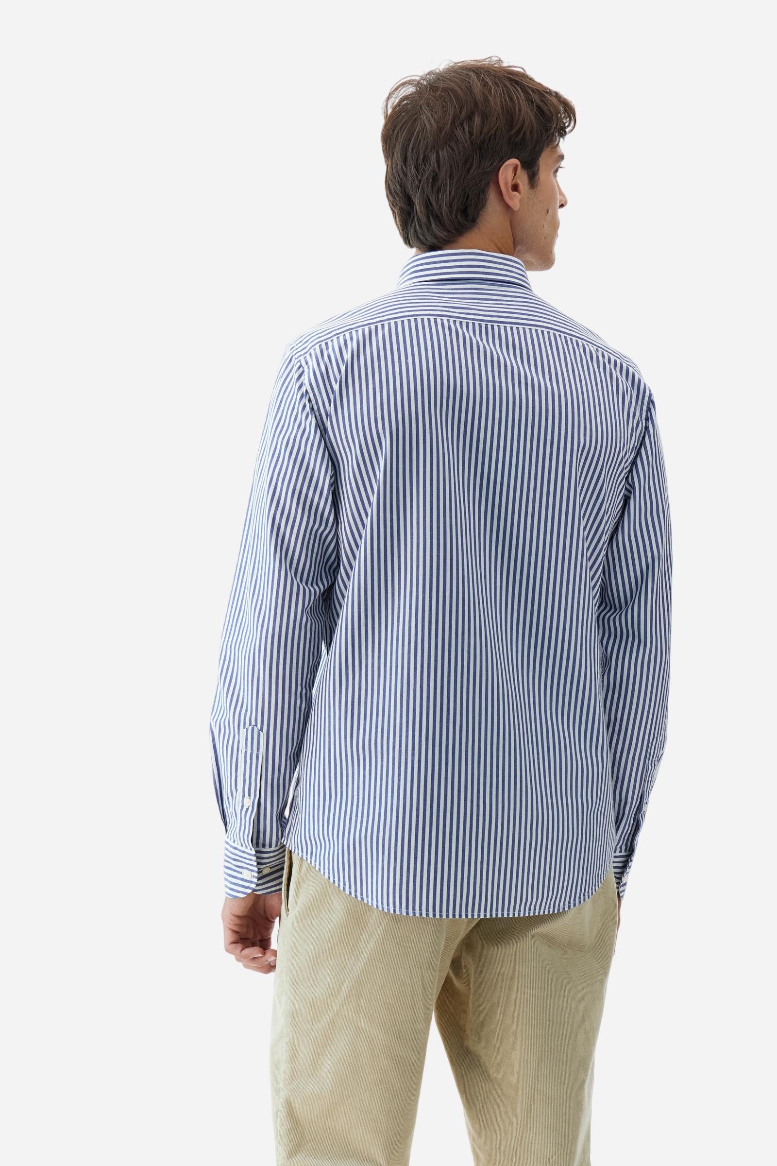 Men’s bicolor striped poplin shirt - Rodolfo