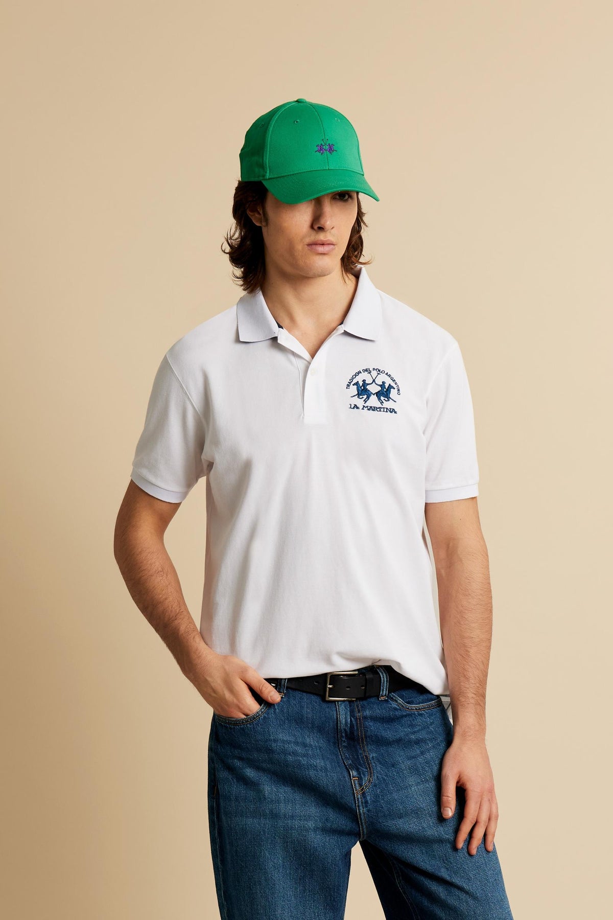 Men's regular fit polo with team logo - Miguel