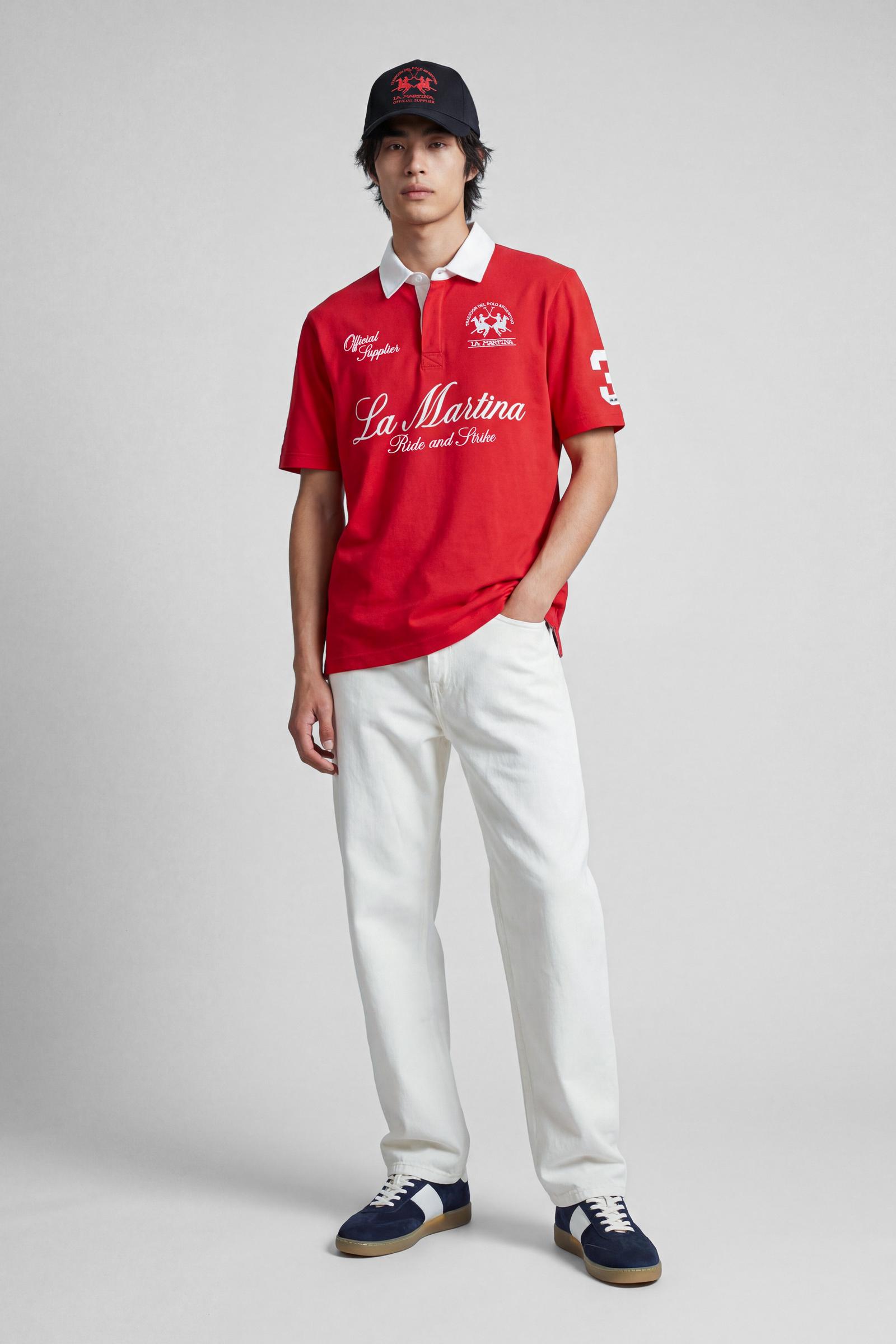 Polo manica corta in jersey di cotone – Limited Edition “Ride and Strike”