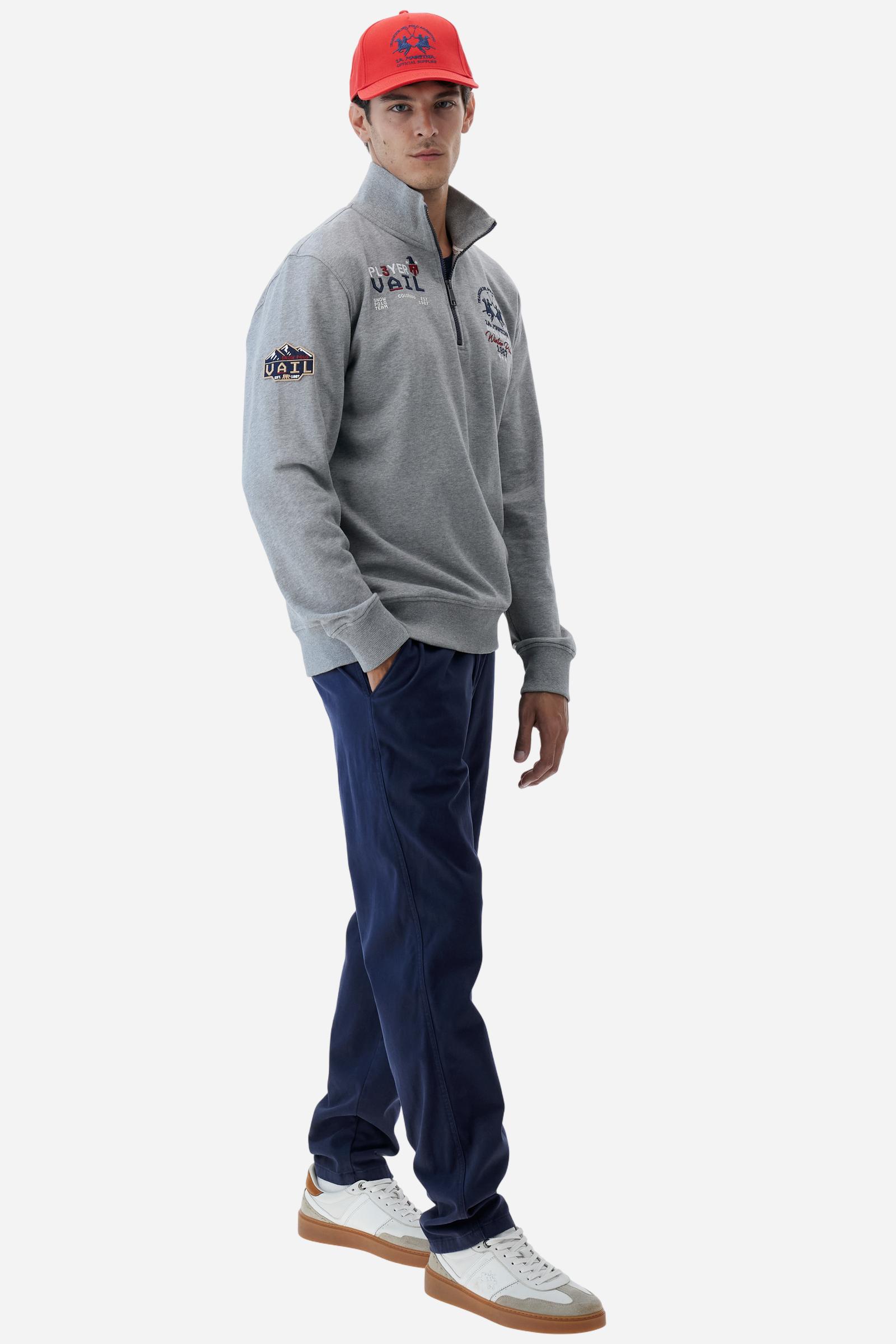 Sweat homme mélangé col montant zippé - Boris