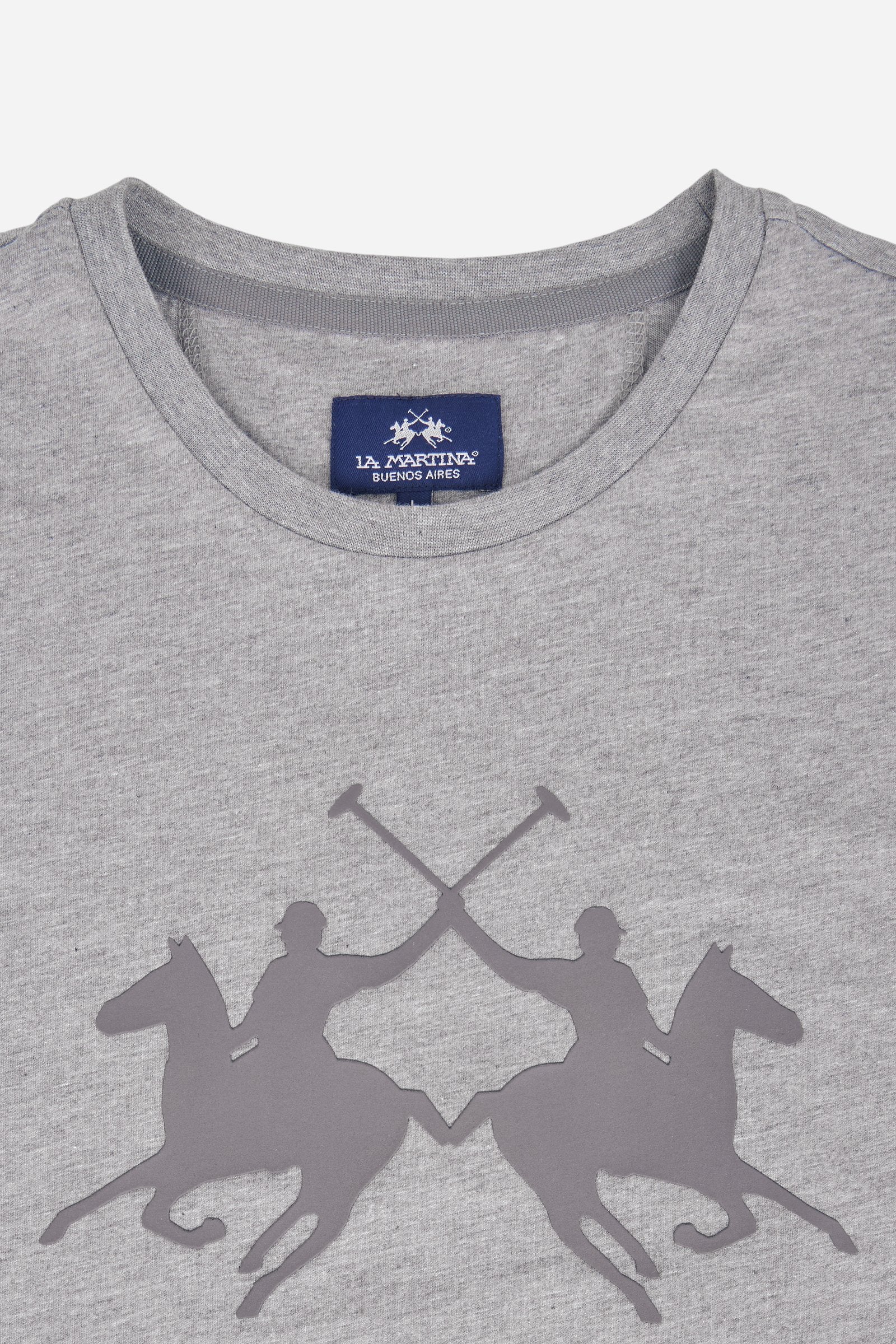 Men's short-sleeved regular fit T-shirt in 100% cotton - Medium Heather Grey