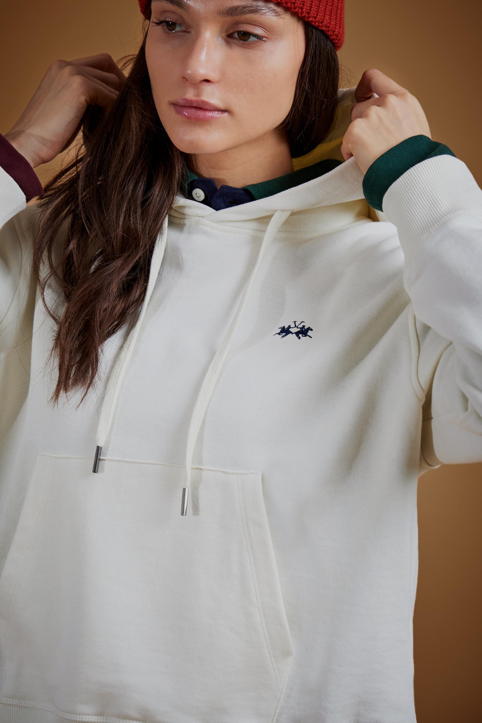Women's hooded sweatshirt in brushed cotton - Darla