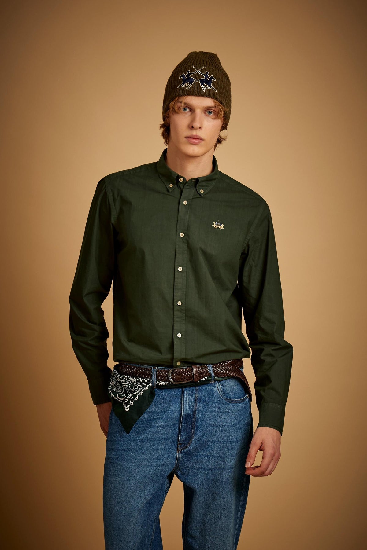 Men's shirt in garment-dyed cotton poplin - Rodolfo