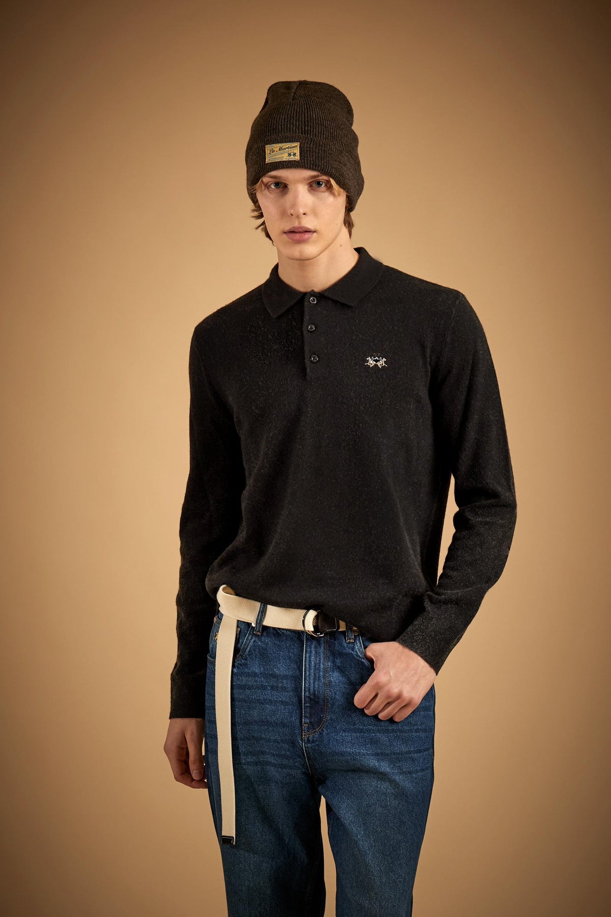 Polo aus einem Herren-Mix mit Lammwolle - Ettore