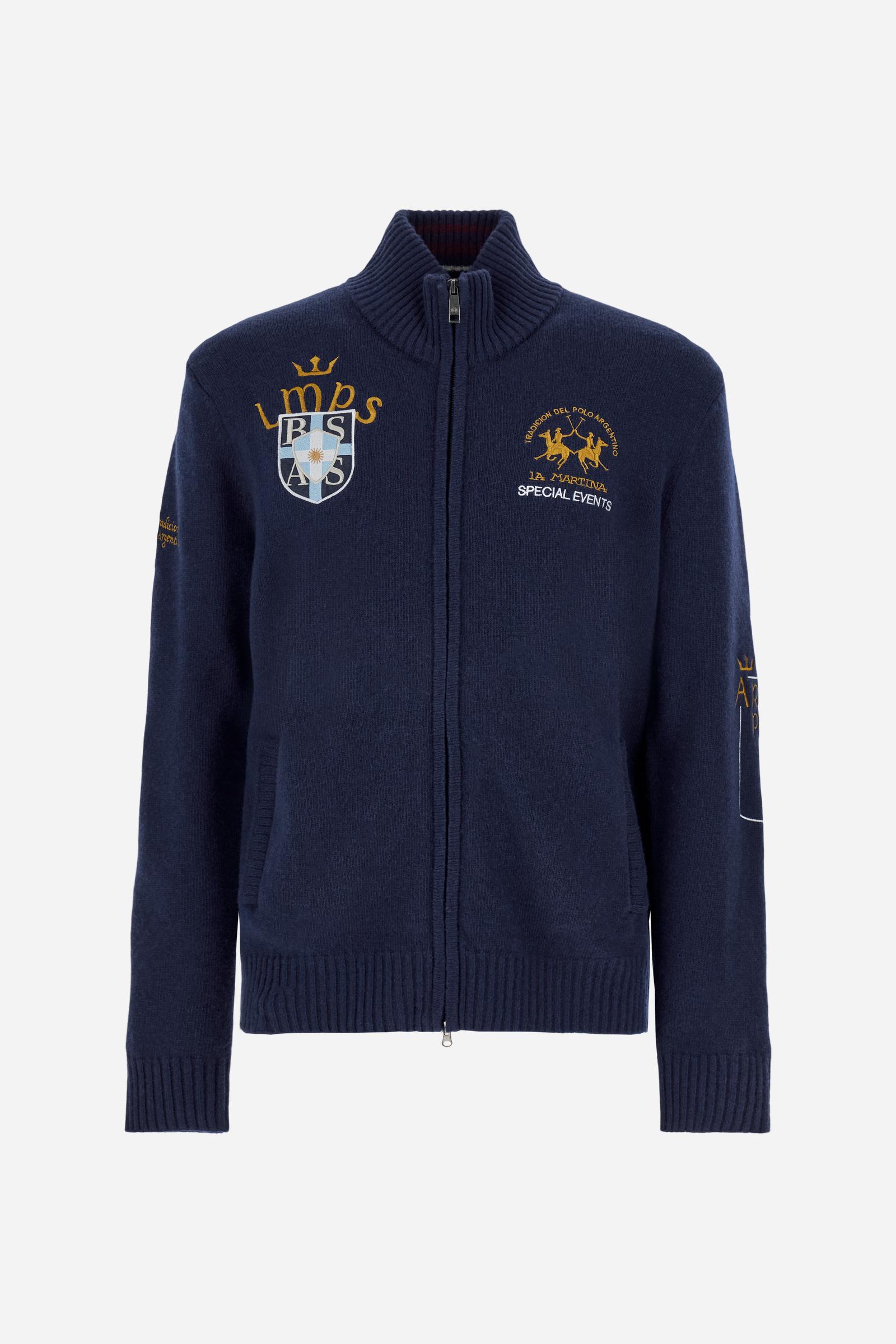 Men’s full zip lambswool sweater Polo Player - Barclay