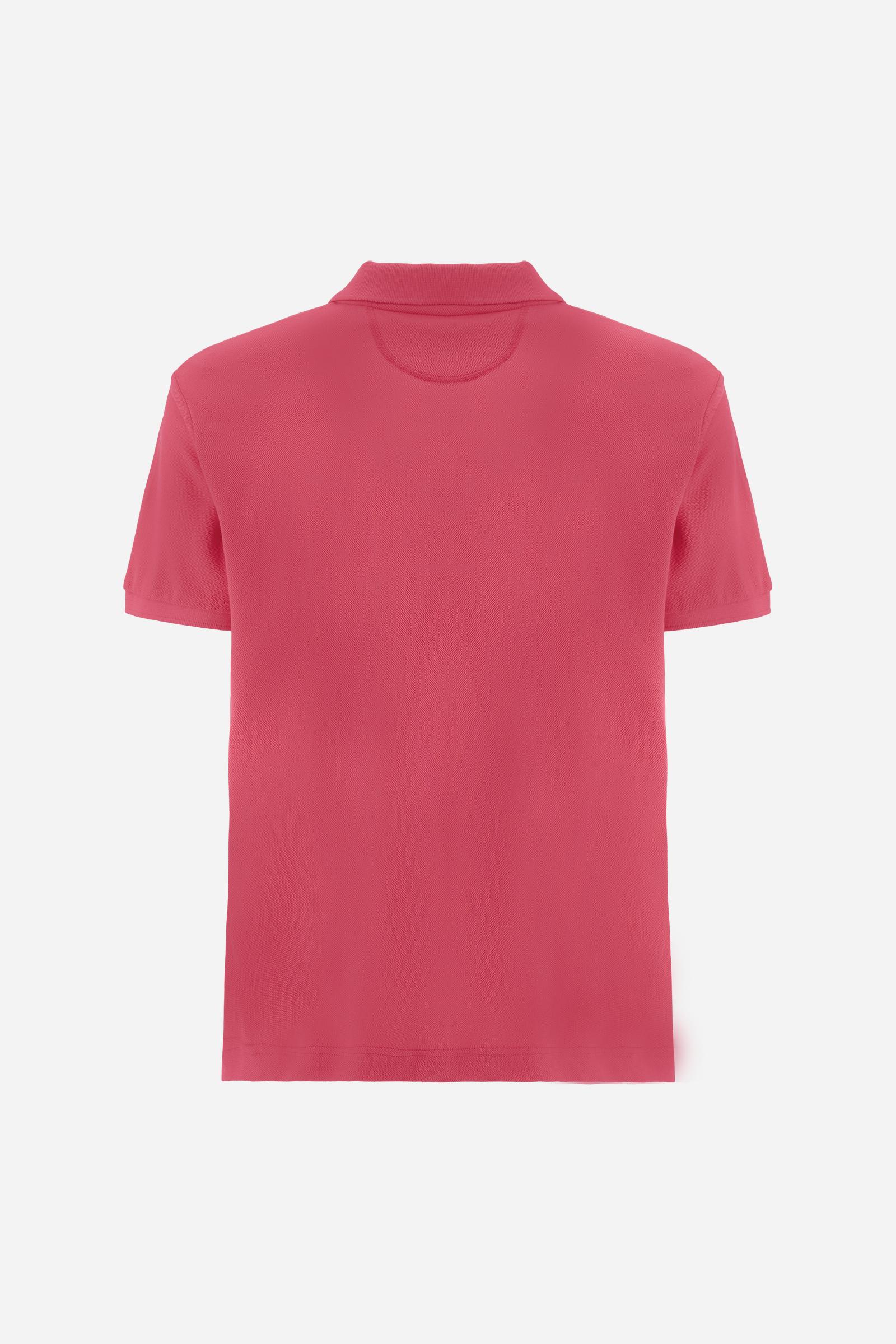 Men’s short sleeve cotton piqué polo shirt with regular fit, two-button placket and contrast brand logo. - Fandango Pink                                                                                                                                                                                                                                                                                                                                                                                                        