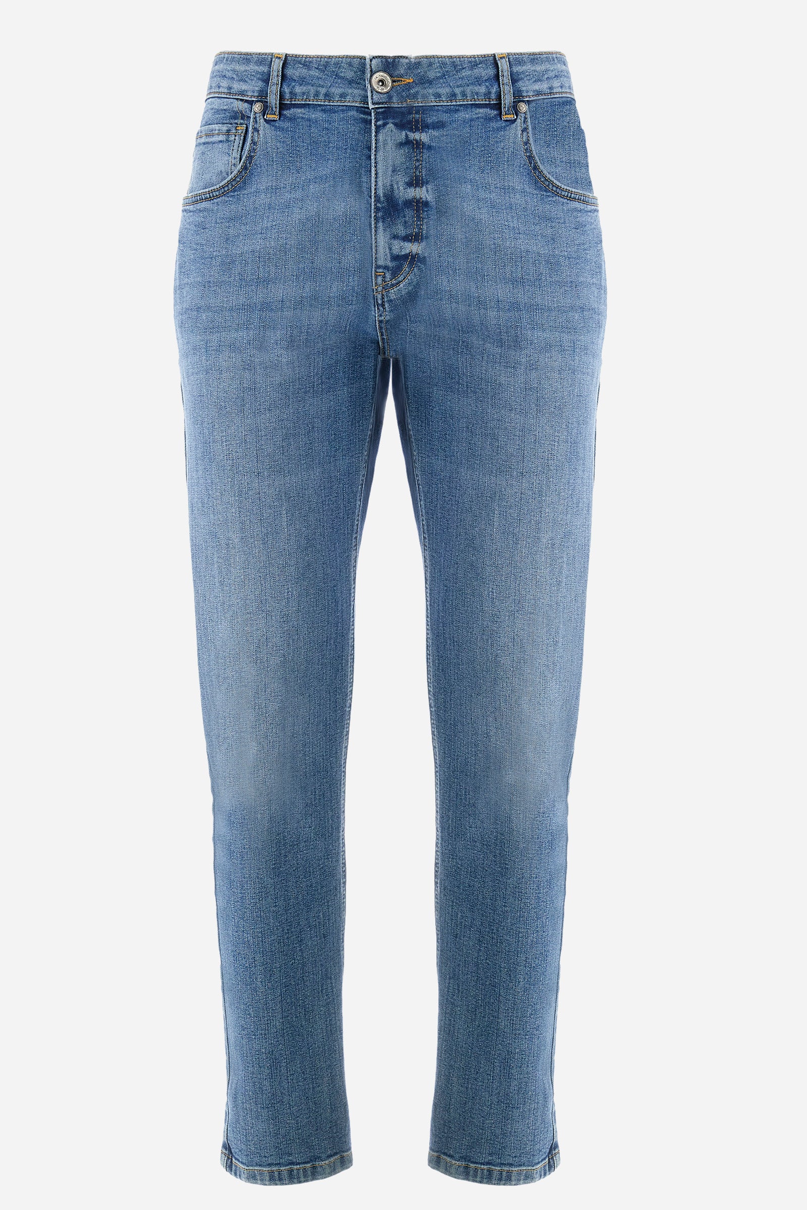 Jeans de 5 bolsillos de corte recto en algodón elastizado - Yonaguska