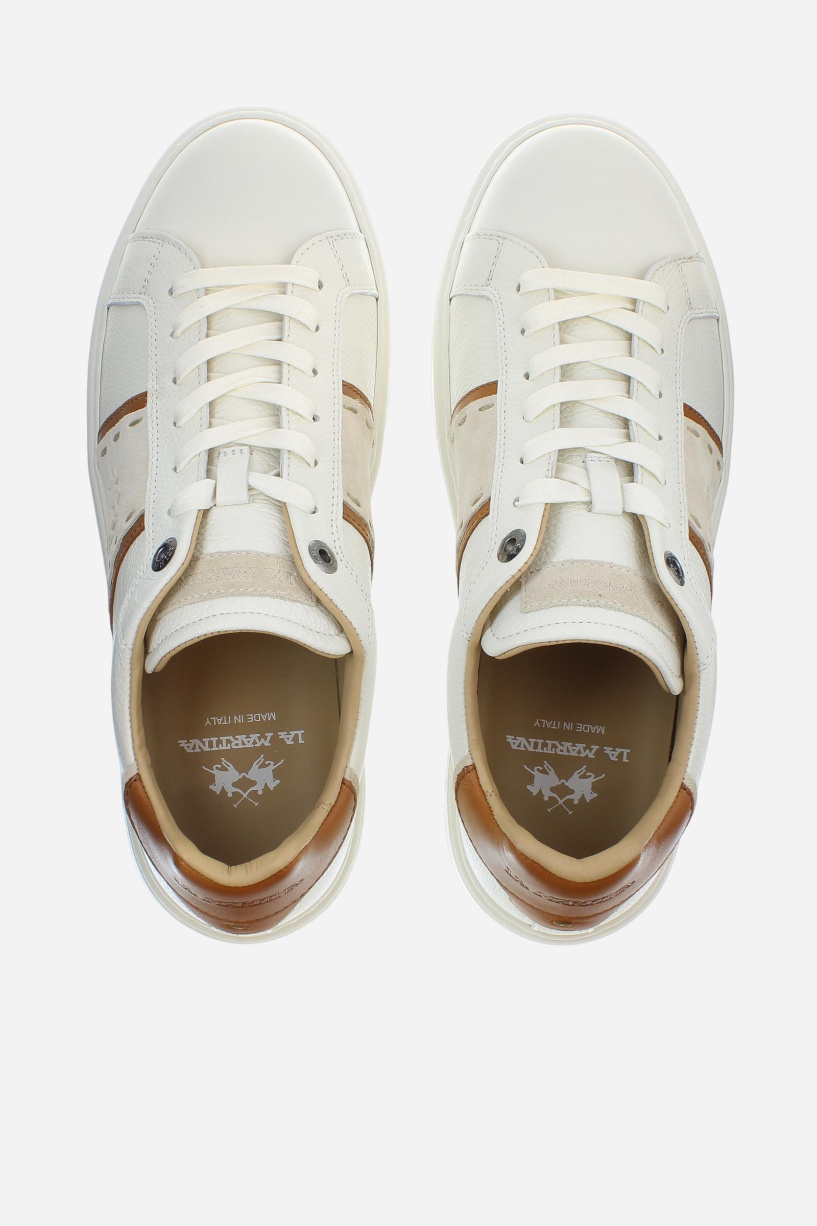 Made in Italy trainers handcrafted in leather and split leather