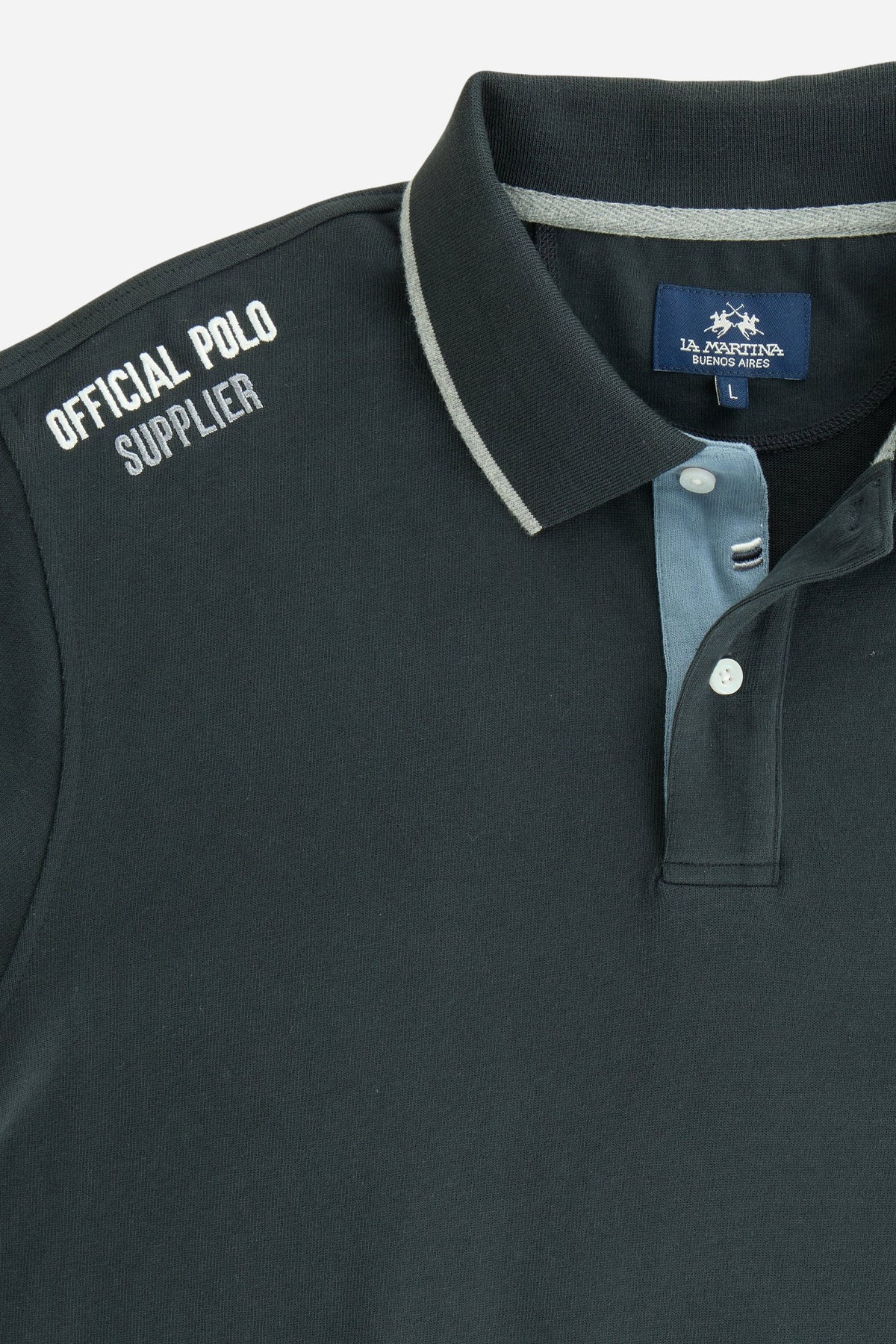 Herren-Polo aus Baumwolle mit langen Ärmeln Flaviano