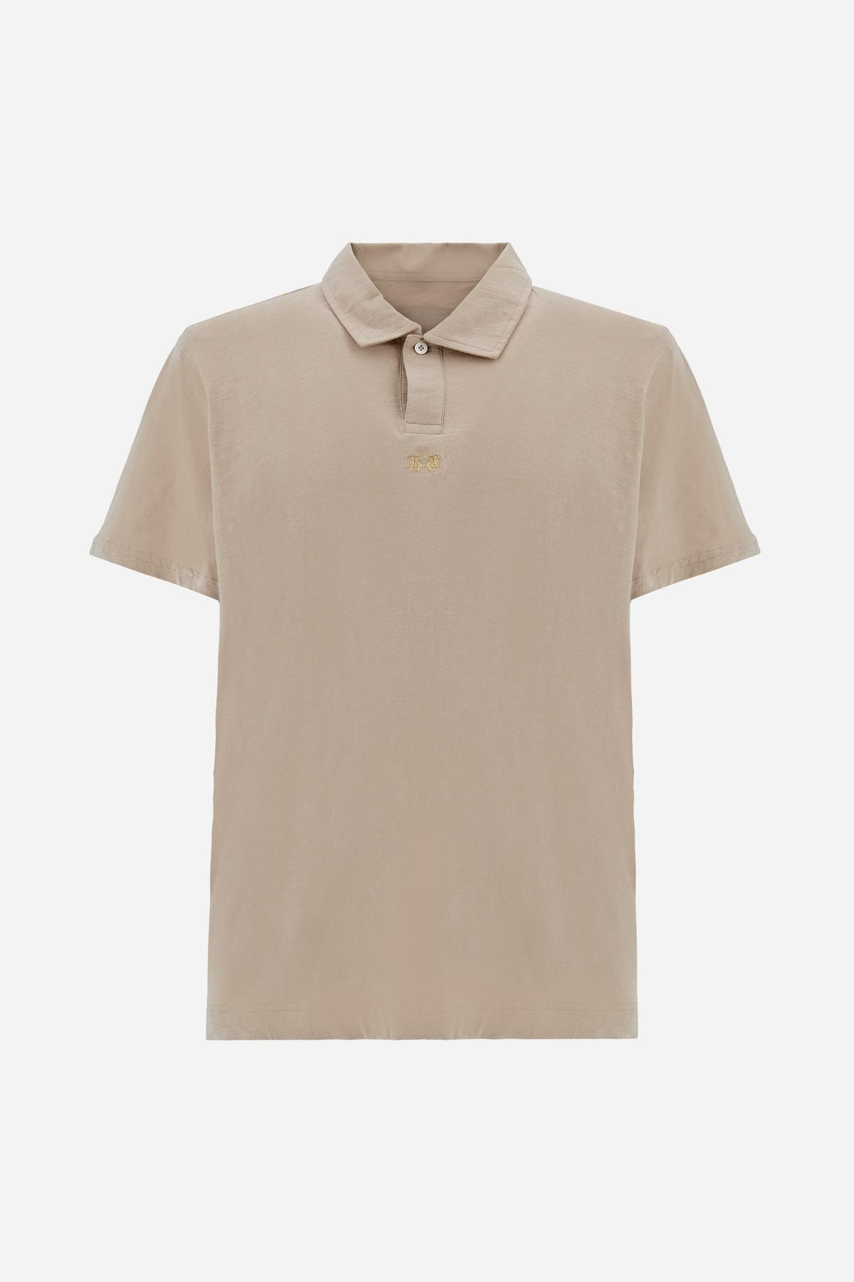 Men’s short-sleeve slub cotton jersey polo shirt. Comfort fit with iconic details inspired by the 19-42 model. - Humus