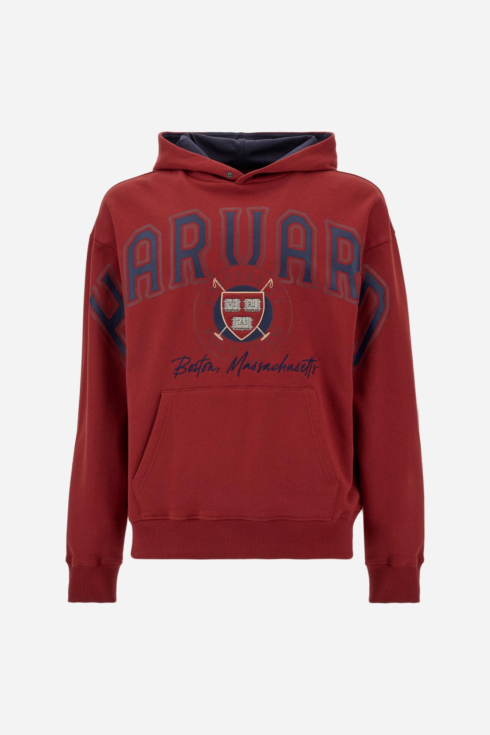 Herren-Sweatshirt mit Kapuze aus angerauter Baumwolle Harvard - Dubh