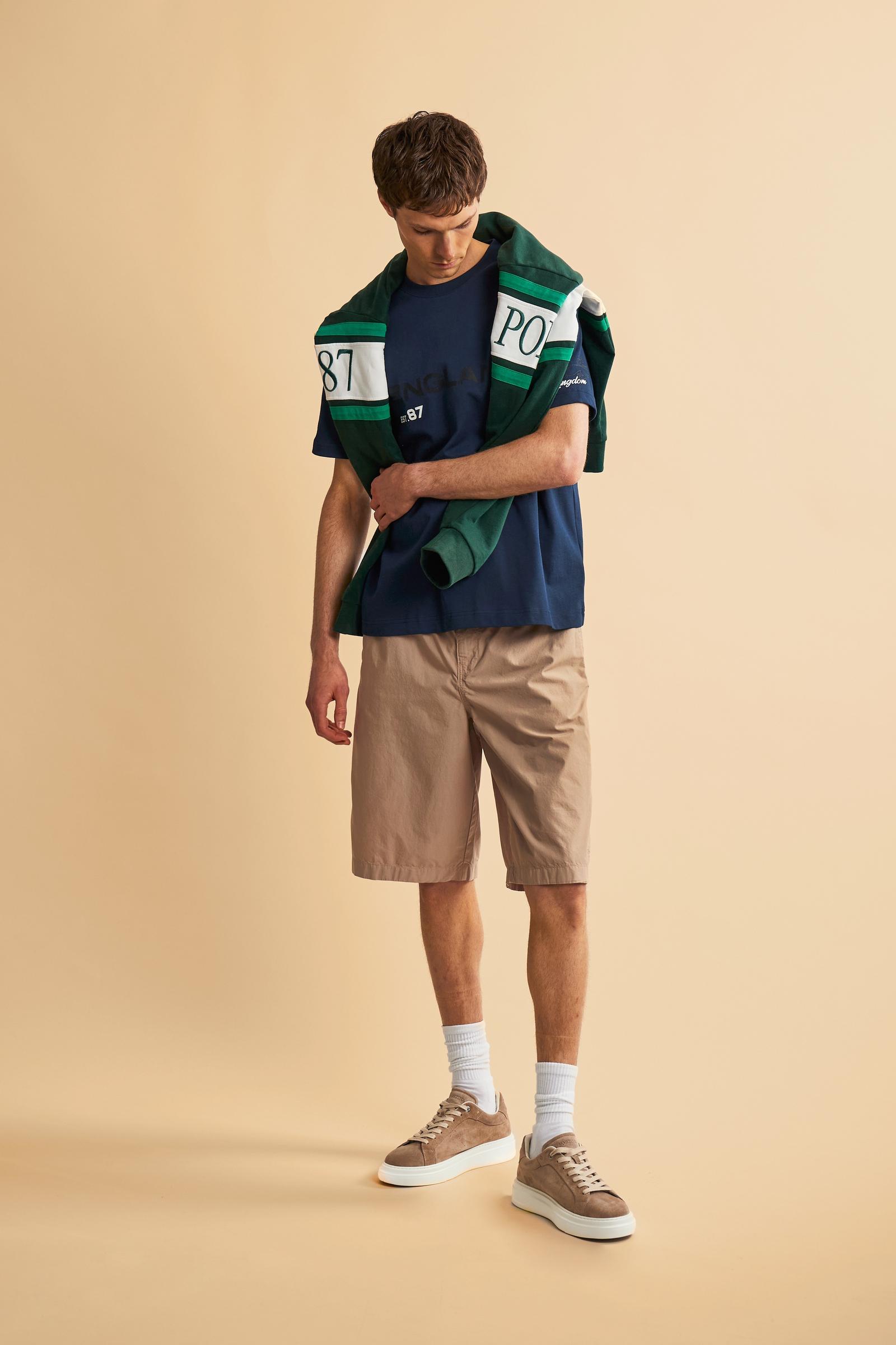 Men’s garment-dyed poplin Bermuda shorts - Cesar