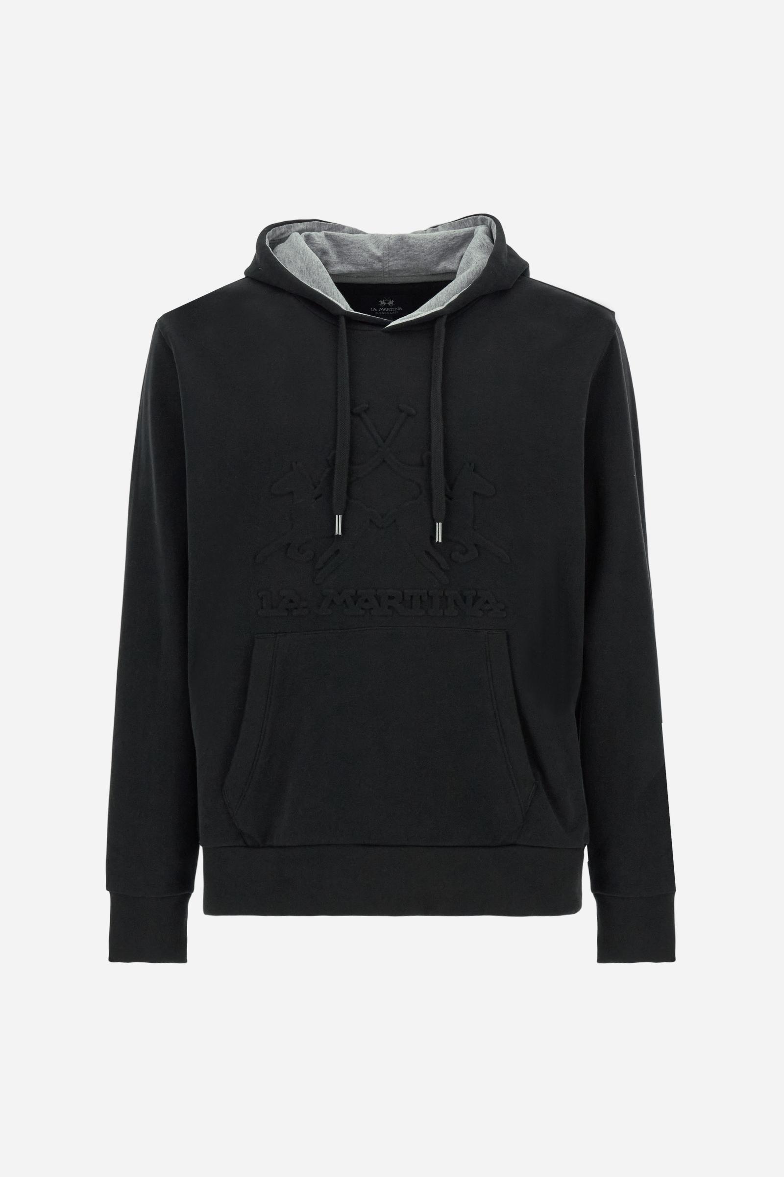 Cotton hoodie with maxi logo - Benny