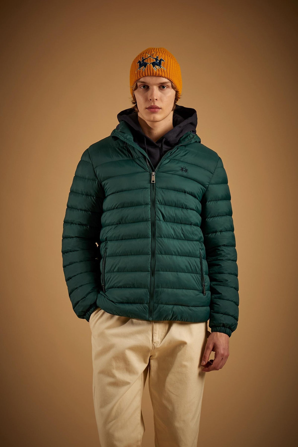 Men's nylon hooded down jacket - Delgado