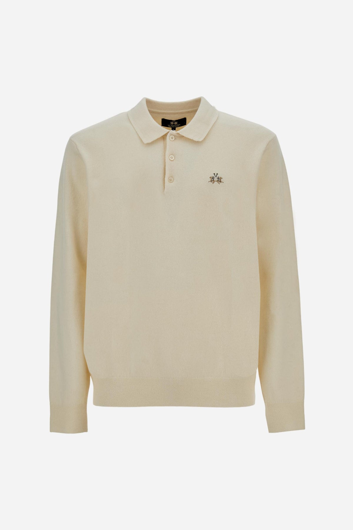 Men's knitted polo shirt in lambswool blend - Ettore