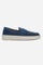 Slip-on loafer with a fresh look, made of linen canvas and suede. The vamp features a suede application with the lettering La Martina embossed on the side, coordinating with the edge of the shoe. The hand stitching along the entire vamp highlights the craftsmanship of the product. The STROBEL construction guarantees superior comfort, extreme flexibility and perfect adaptability to the foot, making it ideal for a comfortable and refined fit. - AVIO/AVIO