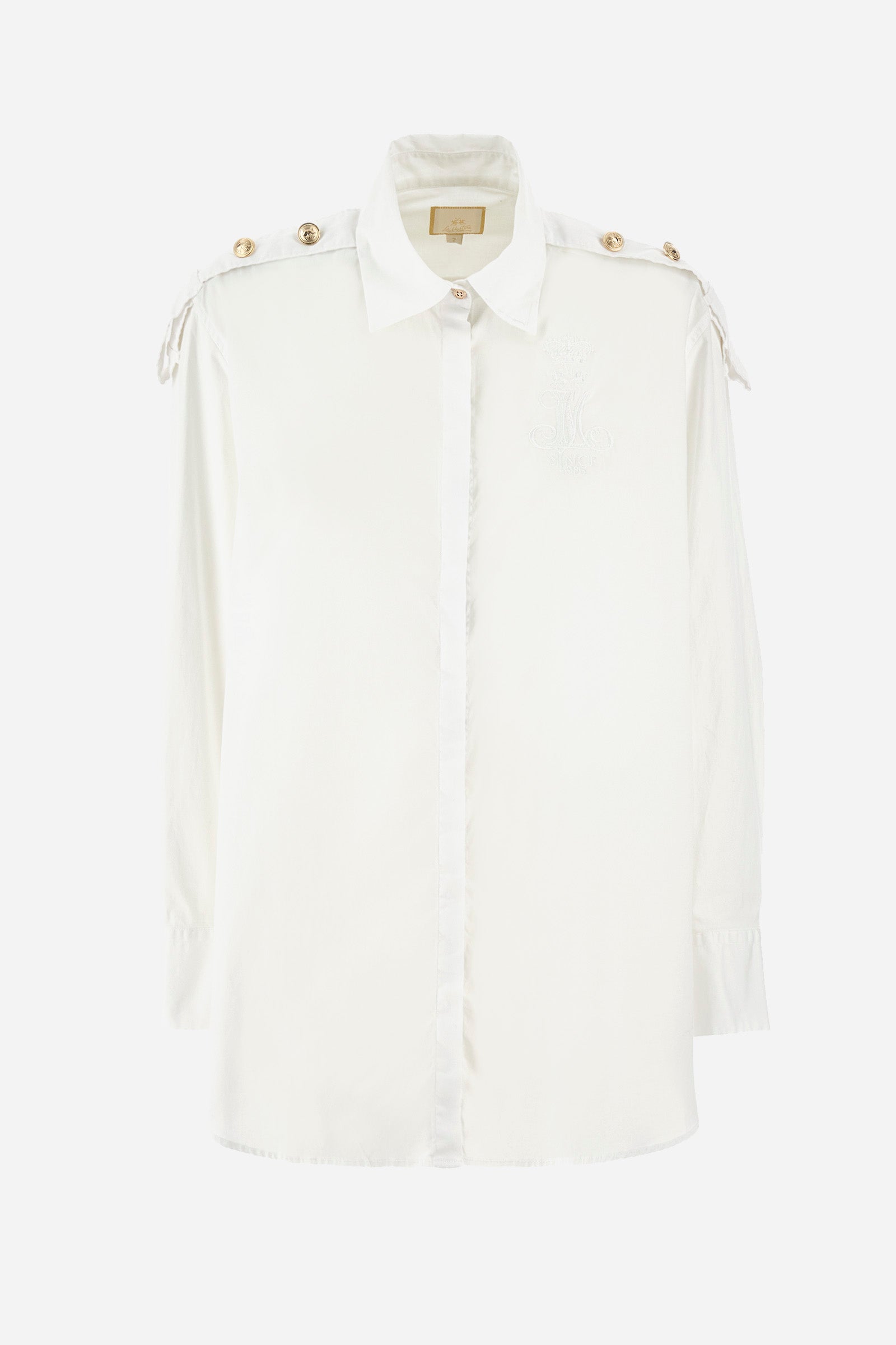 Camisa de corte recto de algodón elastizado - Yakira