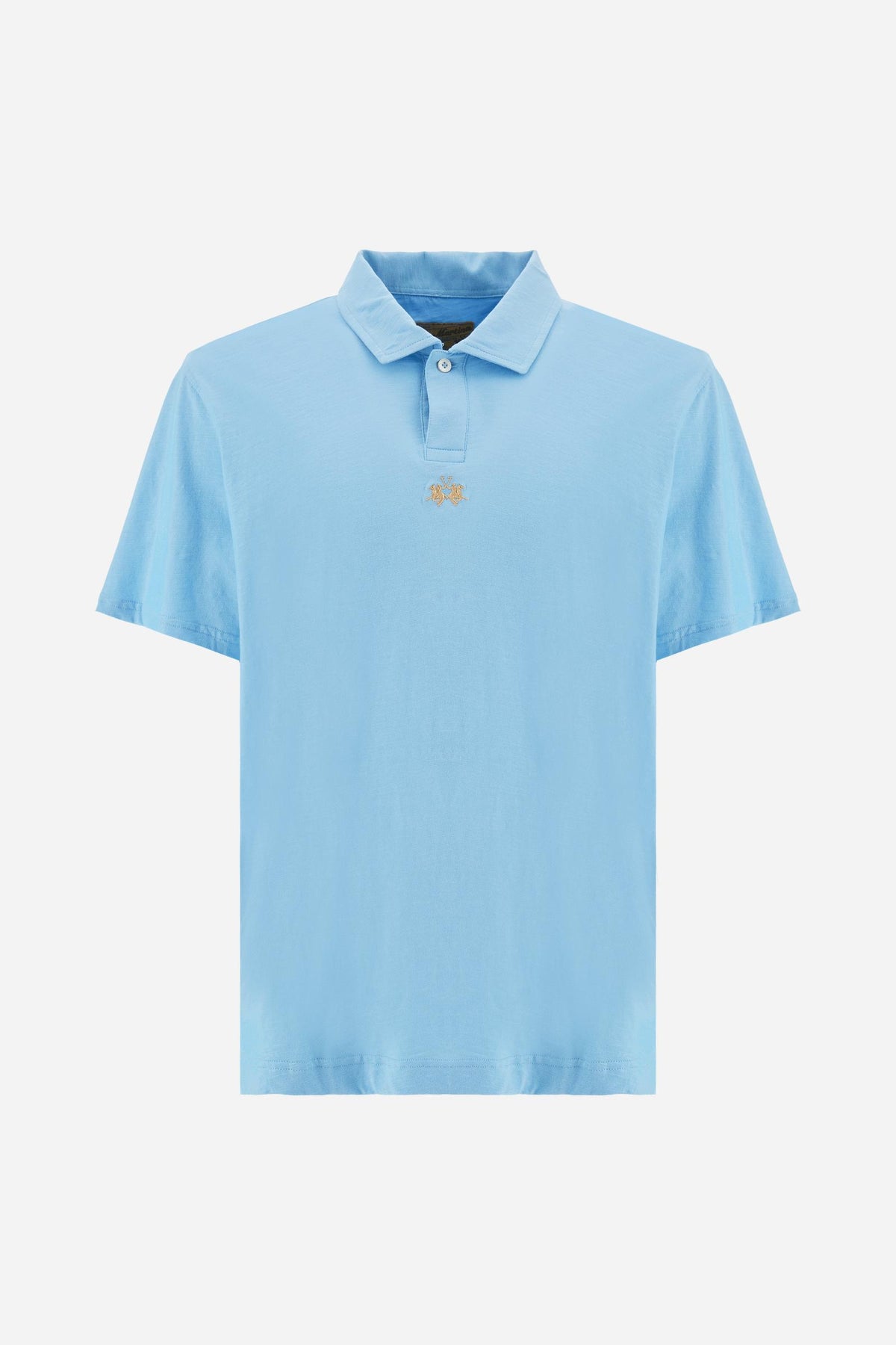 Men’s short-sleeve slub cotton jersey polo shirt. Comfort fit with iconic details inspired by the 19-42 model. - Blue Bell