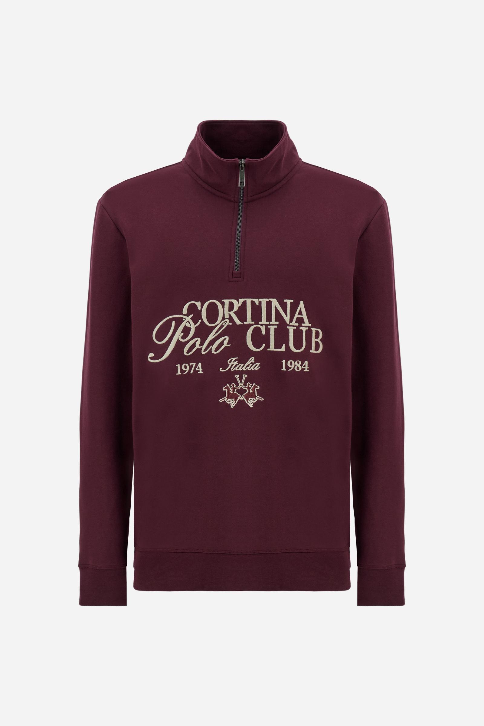 Men's half-zip sweatshirt in brushed cotton Cortina - Dominic