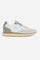 Men’s leather and fabric sneakers with two-tone anti-slip sole. Lightweight design with printed logos. - Cream/Off White                                                                                                                                                                                                                                                                                                                                                                                                        