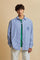 Reversible padded overshirt in oxford and striped cotton. Snap buttons and contrast maxi logo on chest pocket. - TrueBlue/OpticWhite                                                                                                                                                                                                                                                                                                                                                                                            