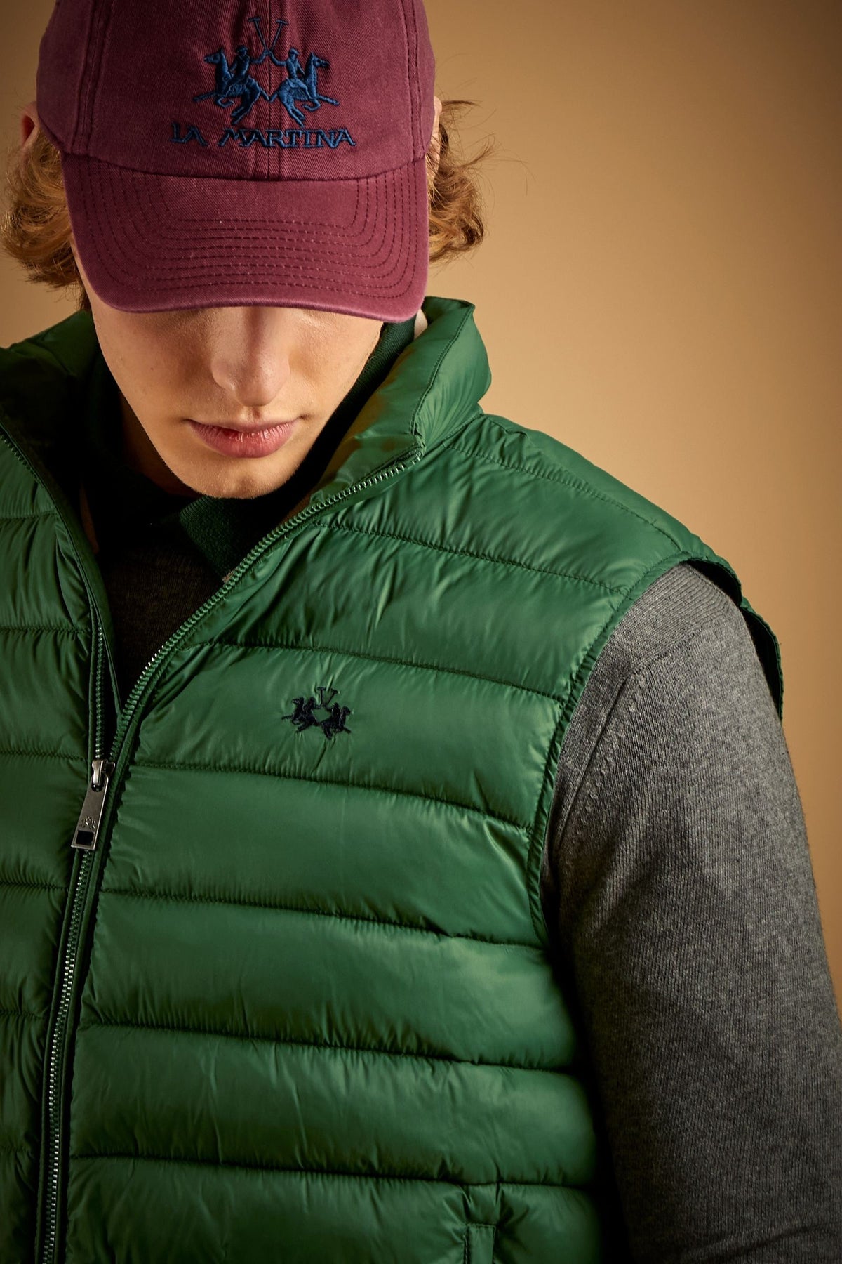 Men's sleeveless nylon down jacket with small logo - Damir
