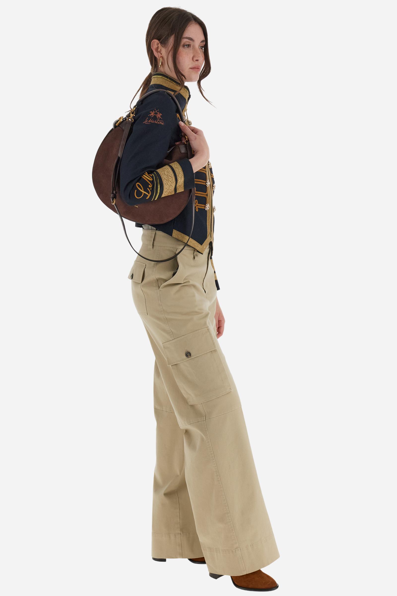 Veste femme en sergé de coton avec ornements - Beatriz