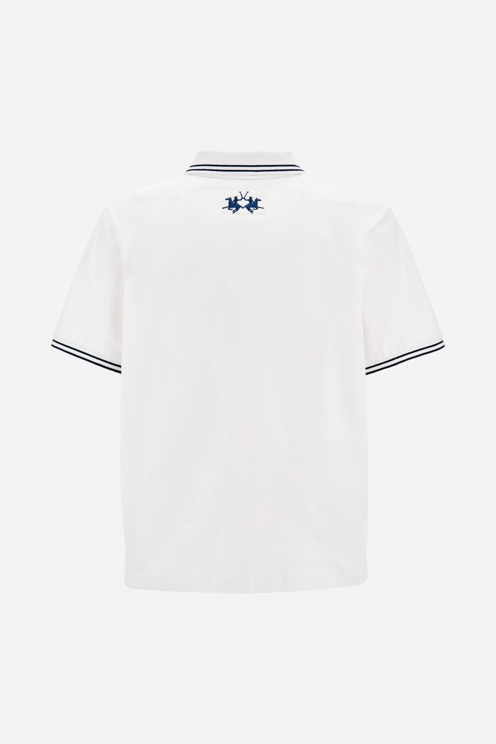 Men’s short-sleeve cotton jersey polo shirt Mykonos – Corbin