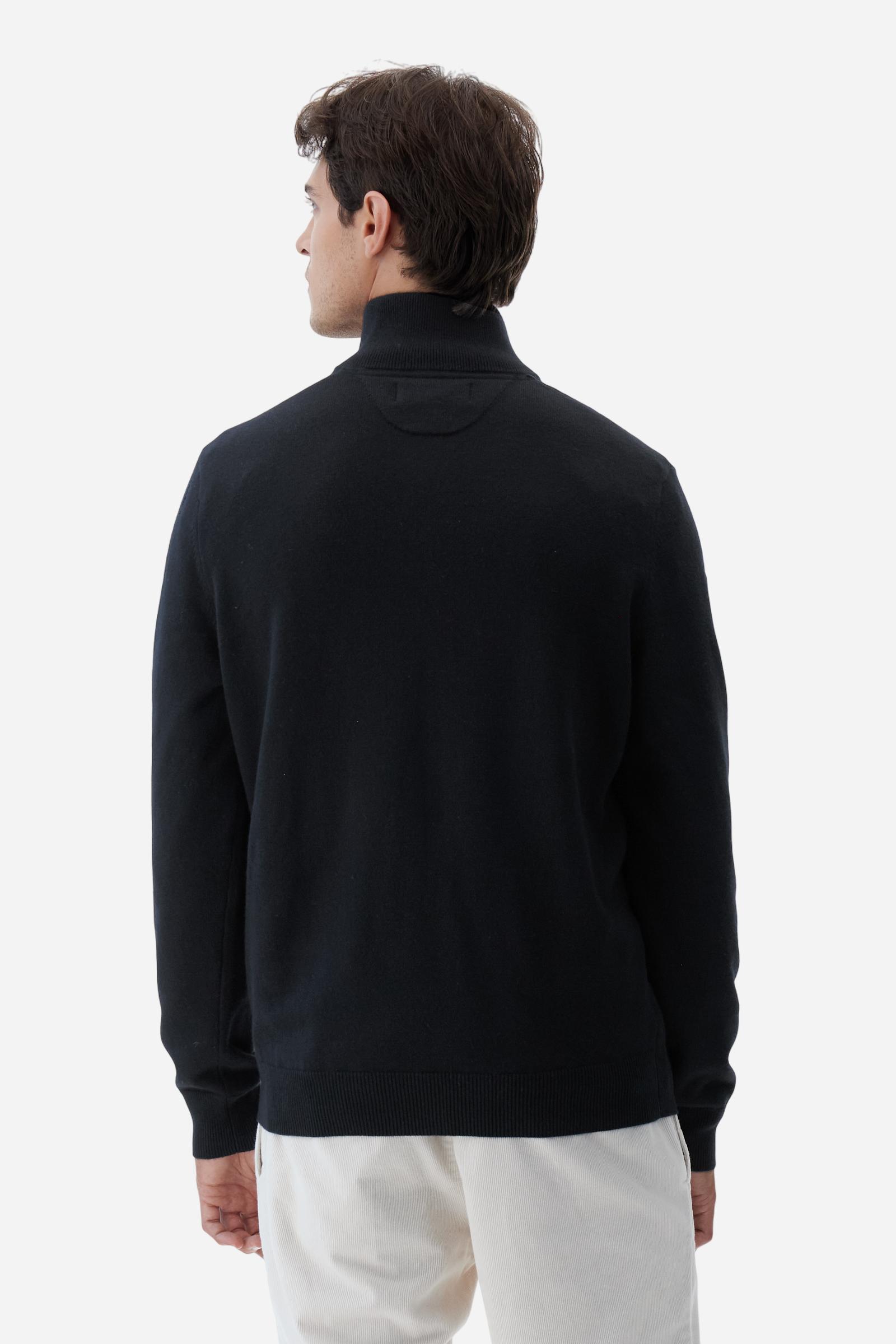 Men’s wool half‑zip mock‑neck sweater - Boulus