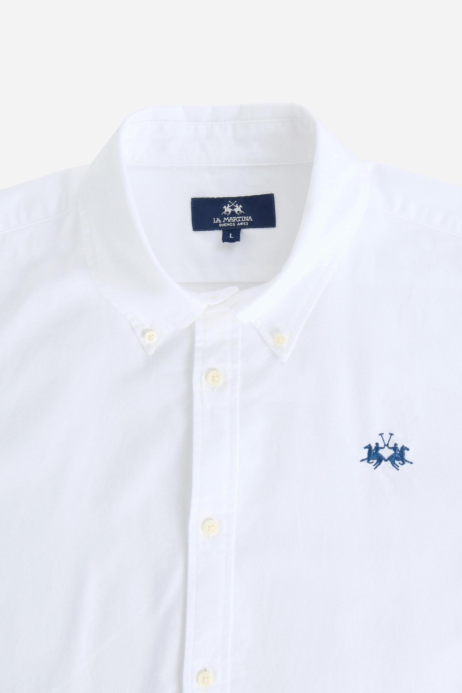 Men’s pure cotton Oxford shirt with button-down collar, front buttons, embroidered logo, and regular fit for comfort and freedom of movement. - Optic White