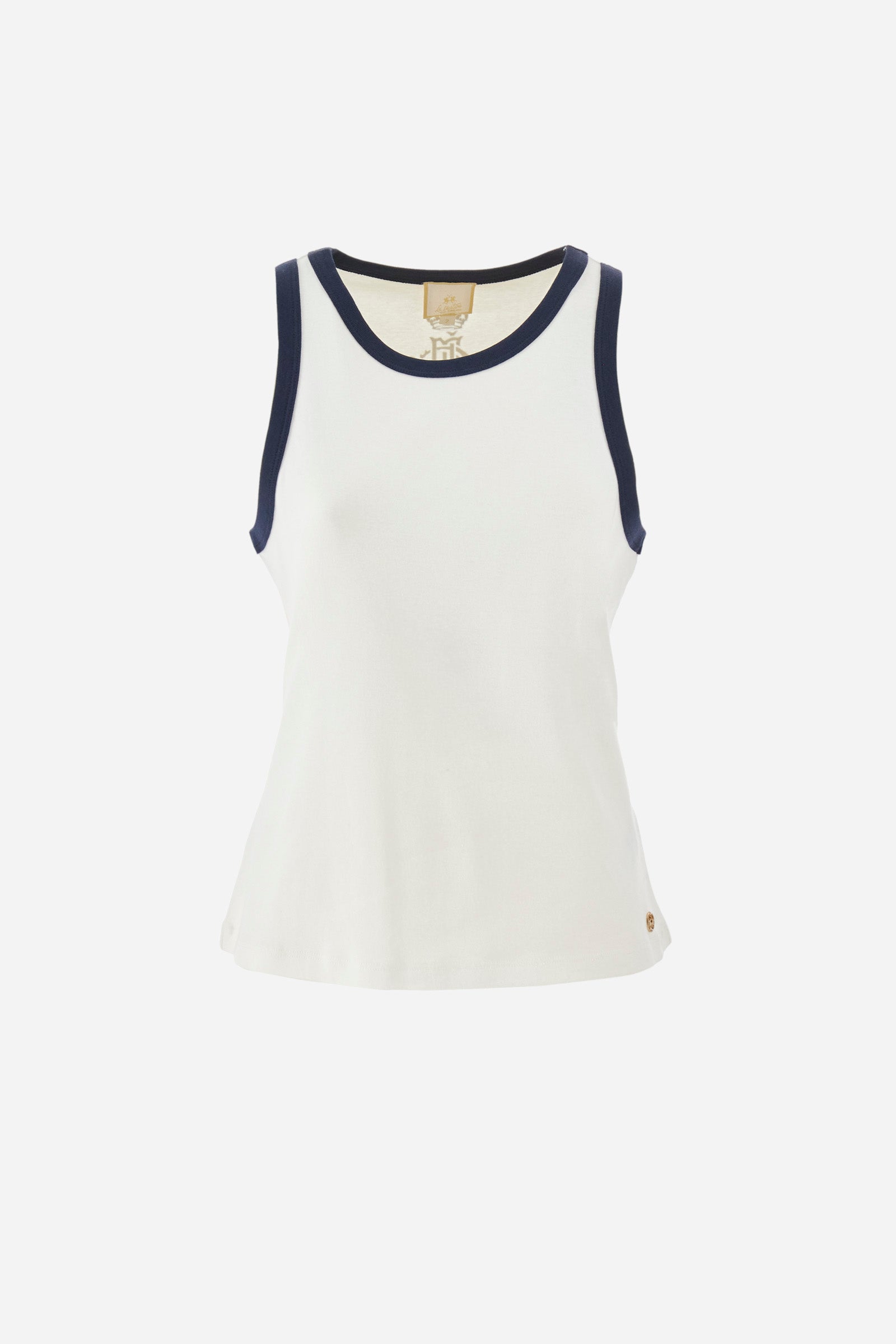 Regular-fit sleeveless T-shirt in cotton - Yazmean