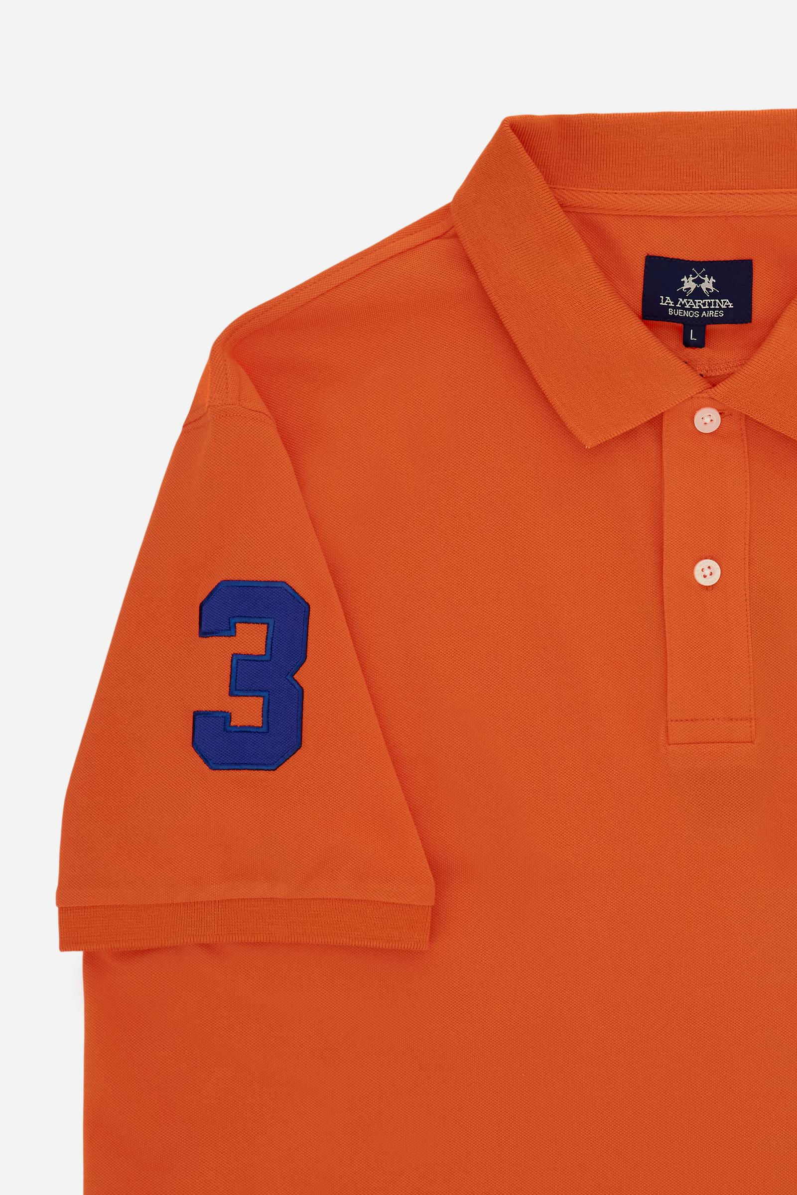 Men’s short-sleeve stretch piqué polo. Two-button placket and ribbed details, with a regular fit. Iconic style characterised by applied logo and patches. - Flame                                                                                                                                                                                                                                                                                                                                                               