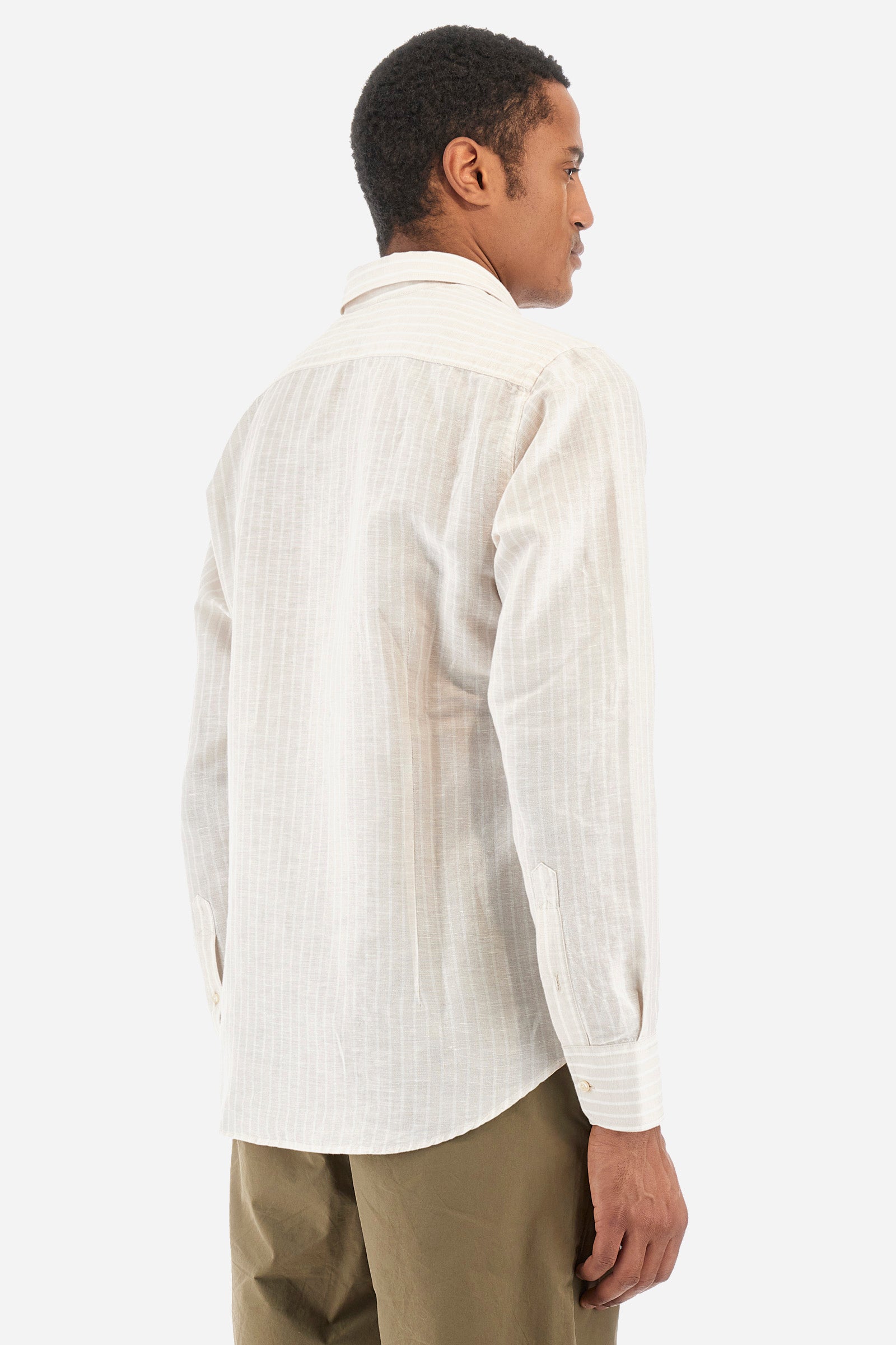 Striped patterned shirt in cotton and linen - Innocent
